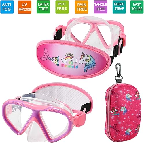 Miniatura 2 de Gafas de natación para niños, cubierta de nariz, gafas para niños sin tirones de pelo,Máscara de natación para niños antiniebla