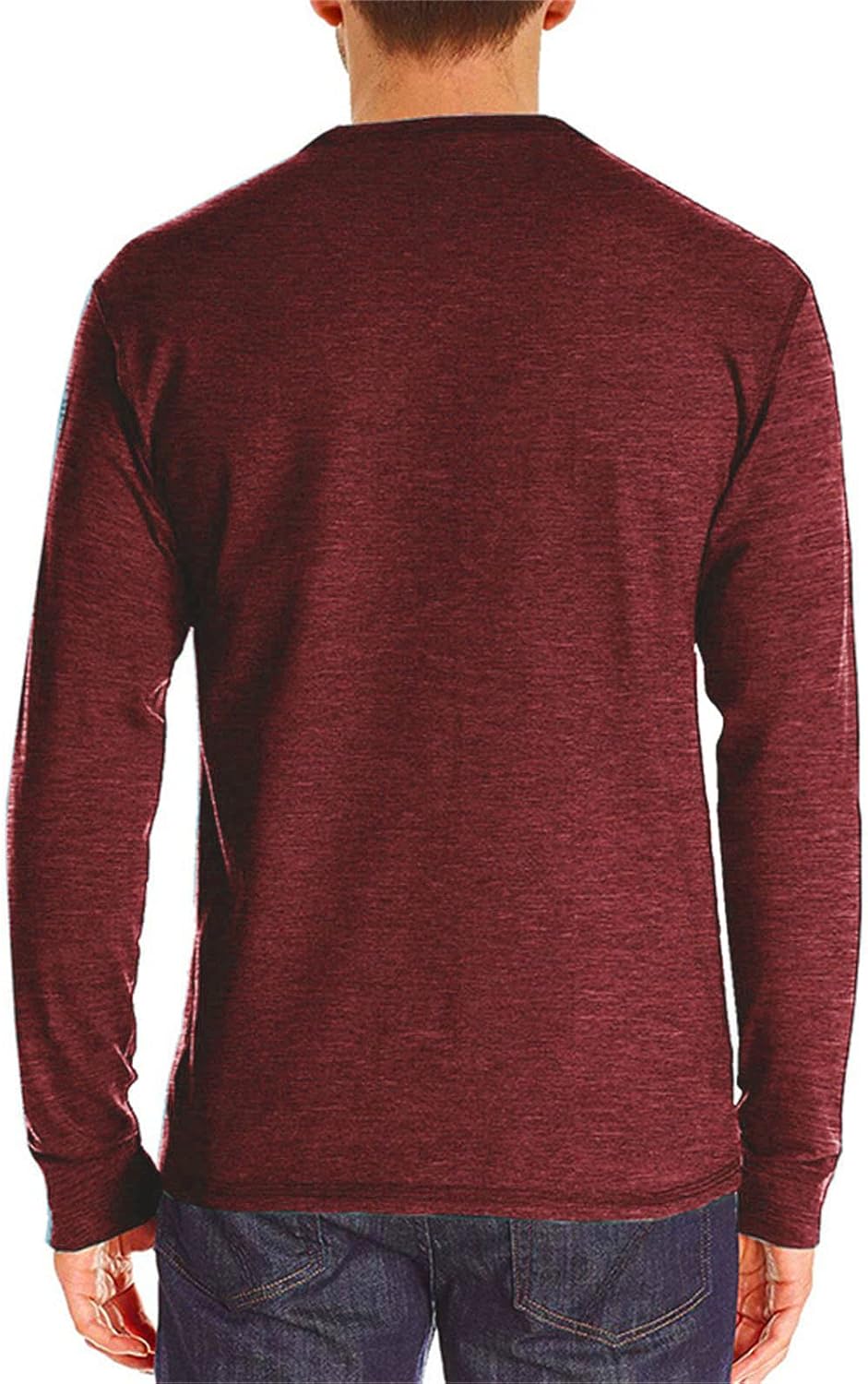 Mens Henley Shirts Long Sleeve Fashion Casual Stylish Cotton Shirts Tops Lightweight Fitted Basic Pullover T-Shirt