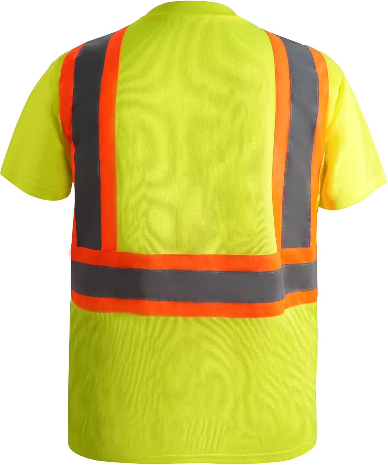 TanBridge Men's High Visibility Shirts 5 Pack Work Safety Reflective Shirts for Men Construction T-Shirt Short Sleeve Yellow - Image 3
