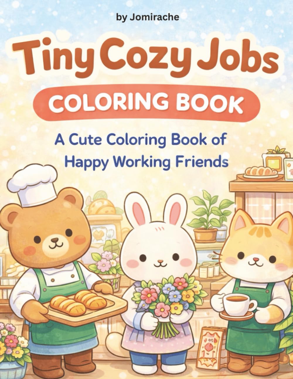 Tiny Cozy Jobs Coloring Book Adorable Little Animals at Work in Cute and Cozy Settings: Kids Coloring Activities, 8.5 x 11 with 25 Coloring Pages