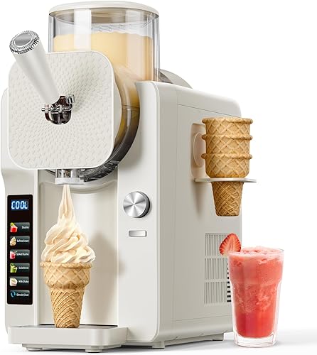 Miniatura 10 de Máquina de granizado y helado 2 en 1 - 6 modos para batidos, batidos, cócteles, margaritas y helados, tanque de doble capa, soporte para cono de