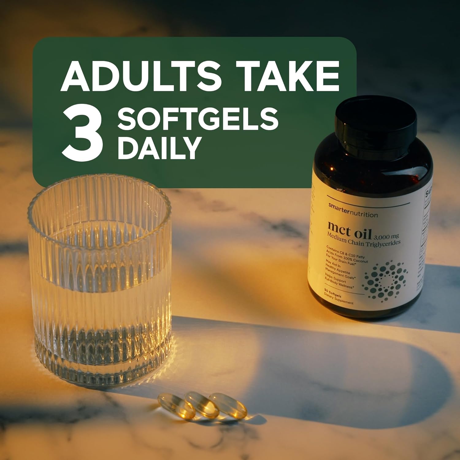 SMARTERNUTRITION MCT Oil Capsules C8 and C10 - Ketogenic Fuel for Brain & Body, Sustained Energy - from Cold-Pressed Coconut, Palm & Gluten-Free, Non-GMO - 90 Count - 30-Day Supply - Image 9
