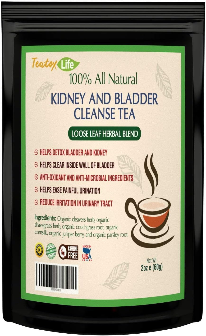 Kidney Cleanse Detox Tea with Parsley, Juniper Berries, Cleavers herb| Kidney Support Supplement for Urinary Tract and Bladder Health - Organic Natural Herbal Flush Formula |USDA | Made in USA