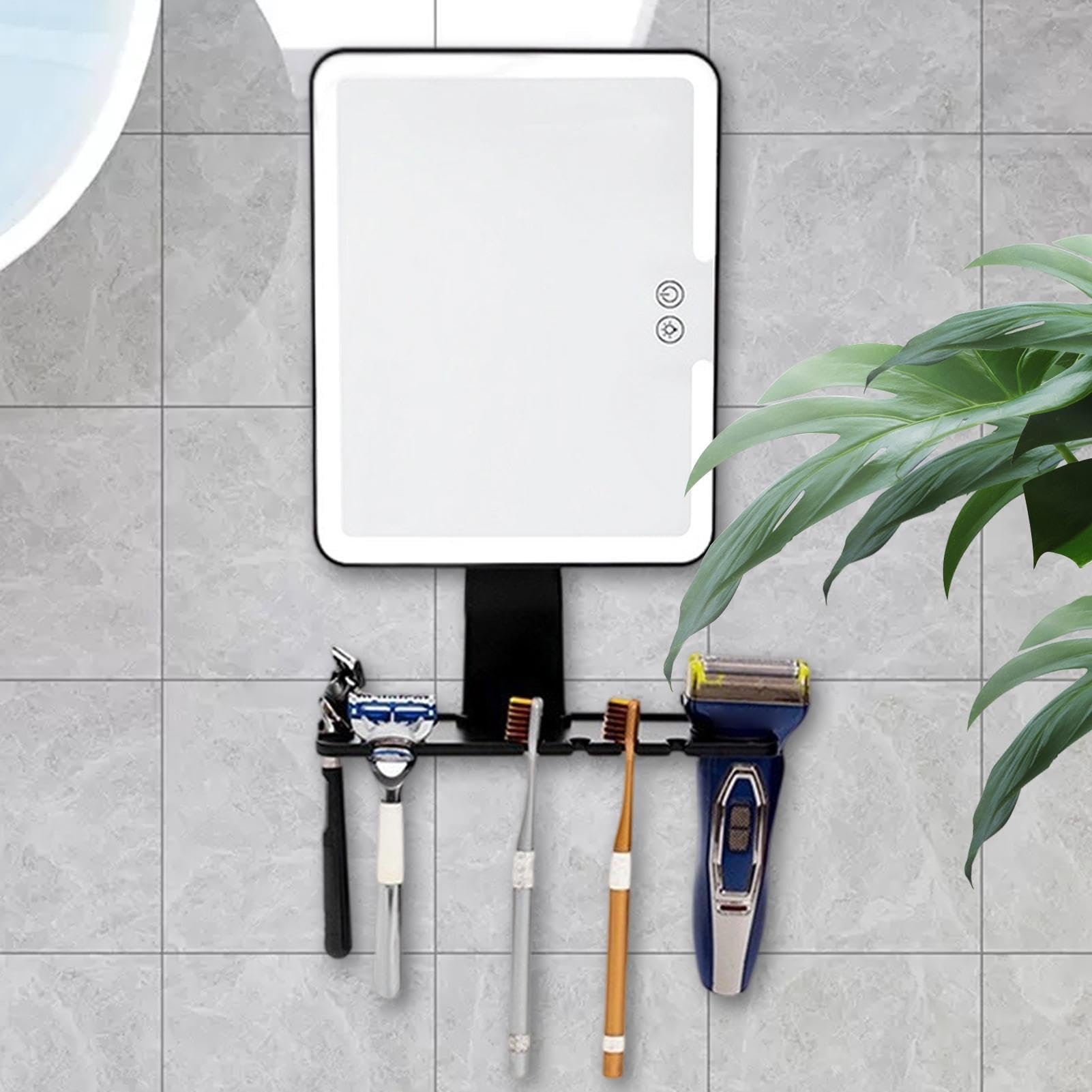 Miroir De Douche Pour Le Rasage Avec Rangement Lumières 3 Couleurs Antibuée
