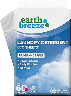 Earth BreezeLaundry Detergent Sheets - 360 Sheets (12 Pack) - 30 Sheets Per Pack - 720 Loads - Concentrated Liquidless Laundry Soap - Fragrance-Free