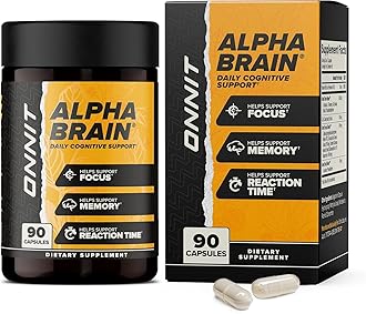 ONNIT Alpha Brain® Nootropic Brain Supplement for Men and Women, IGEN™ Non-GMO Tested, Memory, Mental Clarity, Cognitive Support and Focus Capsules with L-Theanine and Vitamin B6 (90 Count)