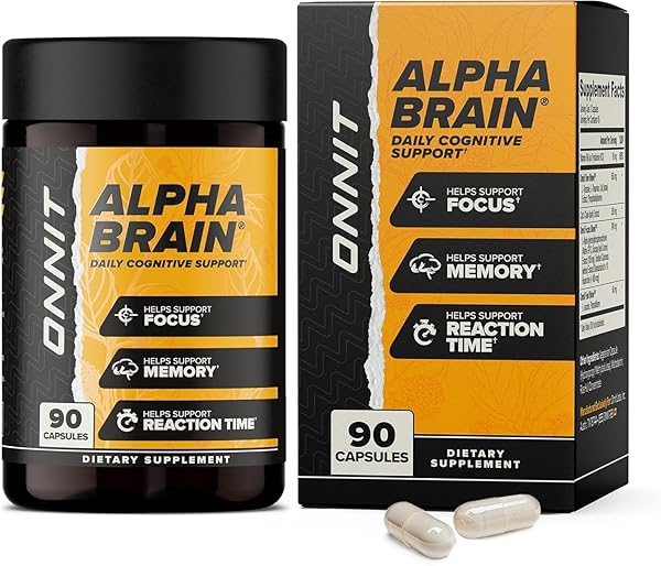 ONNIT Alpha Brain® Nootropic Brain Supplement for Men and Women, IGEN™ Non-GMO Tested, Memory, Mental Clarity, Cognitive Support and Focus Capsules with L-Theanine and Vitamin B6, 90 Count