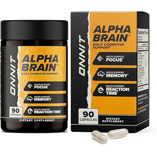 ONNIT Alpha Brain Nootropic Brain Supplement for Men & Women, IGEN™ Non-GMO Tested | Memory, Mental Clarity & Cognitive Improvement | Focus Capsules with L-Theanine, Vitamin B6 (90 Count)