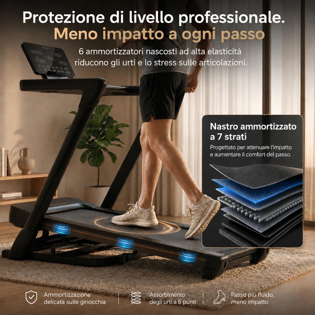 Niceday Tapis Roulant Pieghevole con Inclinazione Automatica 18%, 172 kg | Ampia superficie di corsa, velocità da 1 a 14 km/h, motore brushless silenzioso da 3,0 HP e pratiche maniglie.