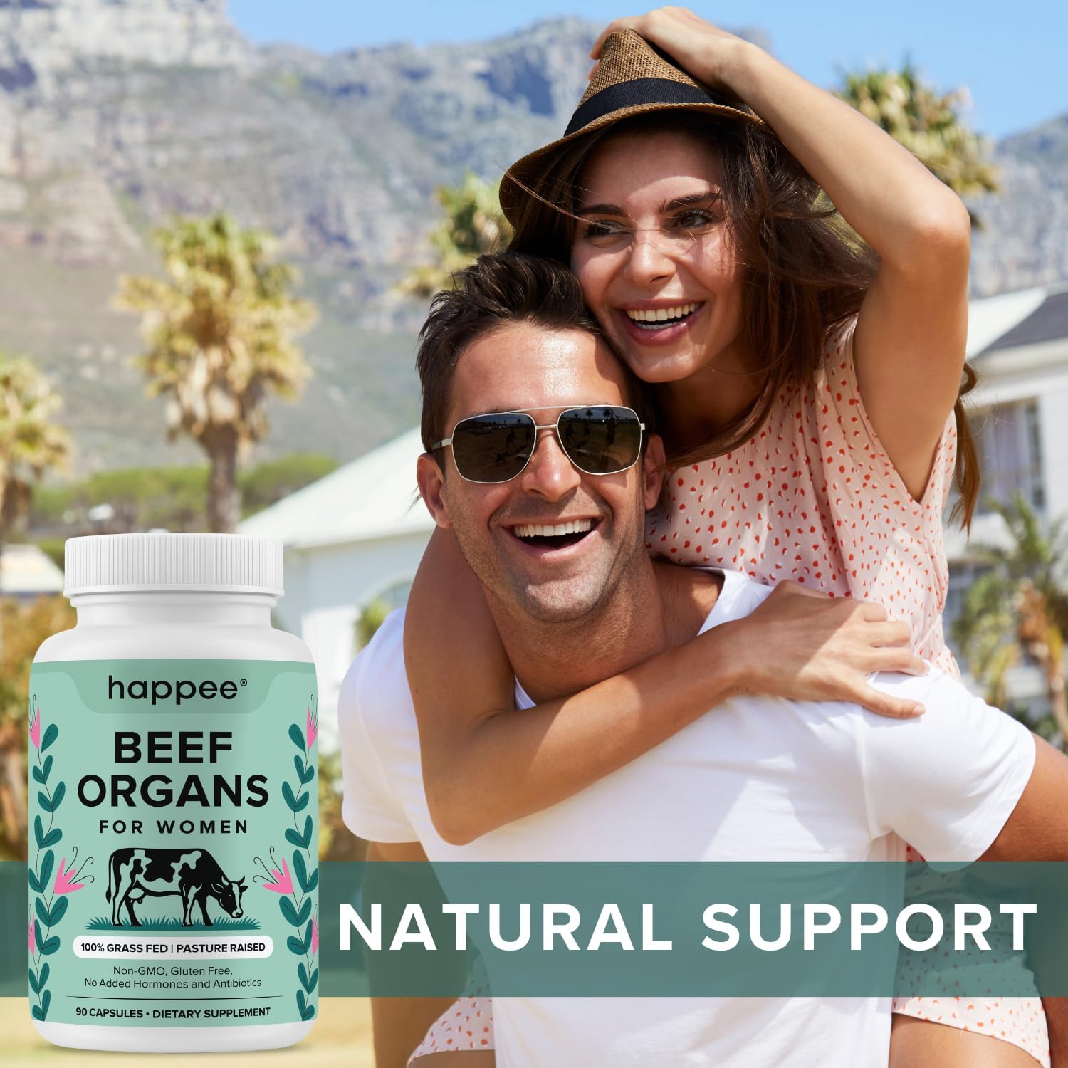 Happee Grass Fed Beef Organ Supplement for Women - Beef Liver, Heart, Kidney, Ovary & Uterus Blend - Hormone Balance, Energy & Wellness Support - 90 Capsules - Image 7
