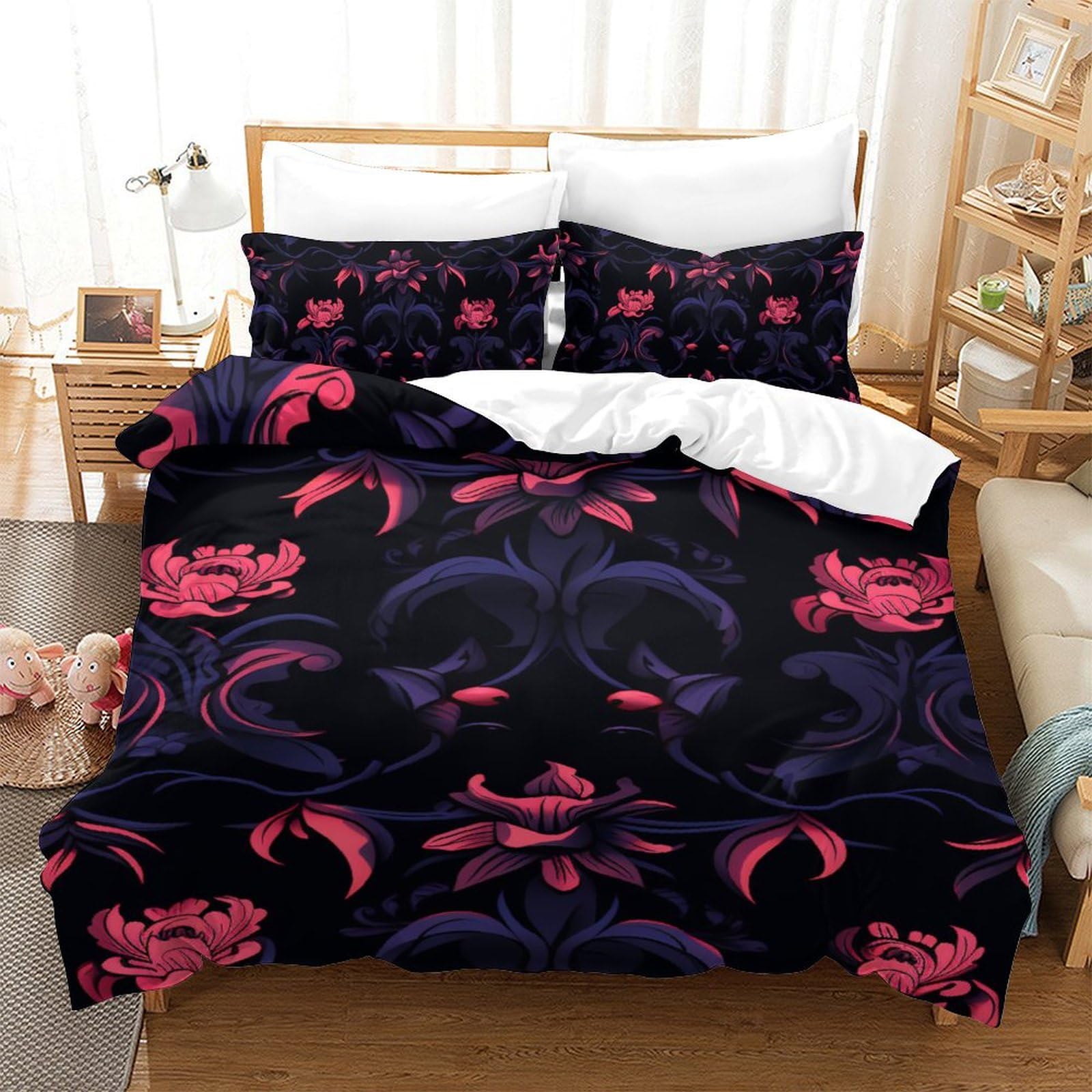 Housse de couette 140x200 pour lit simple, parure de lit douce pour chambre ado