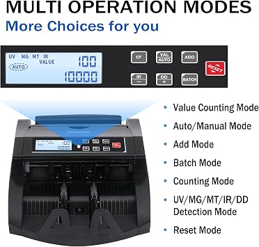 Money Counter Machine Count Value for US Dollar