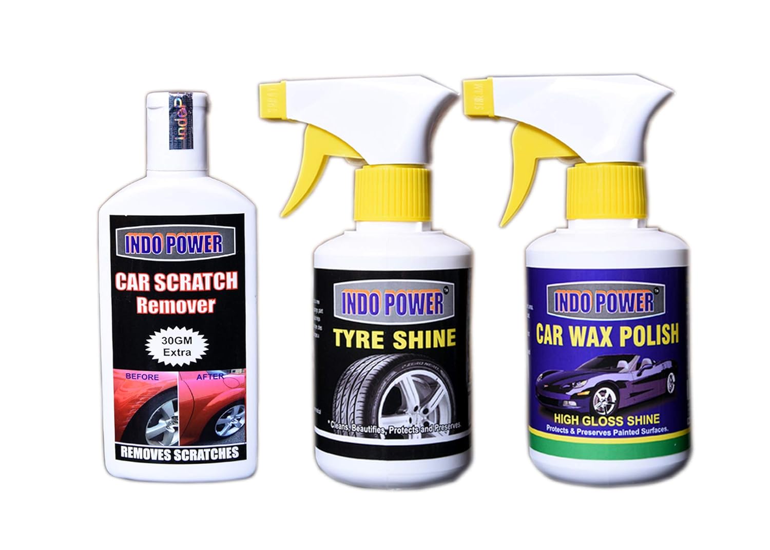 Scratch Remover 100gm.+TYRE Shiner Gun 250ml.+CAR Wax Polish Gun 250ml. Amazon.in Car & Motorbike