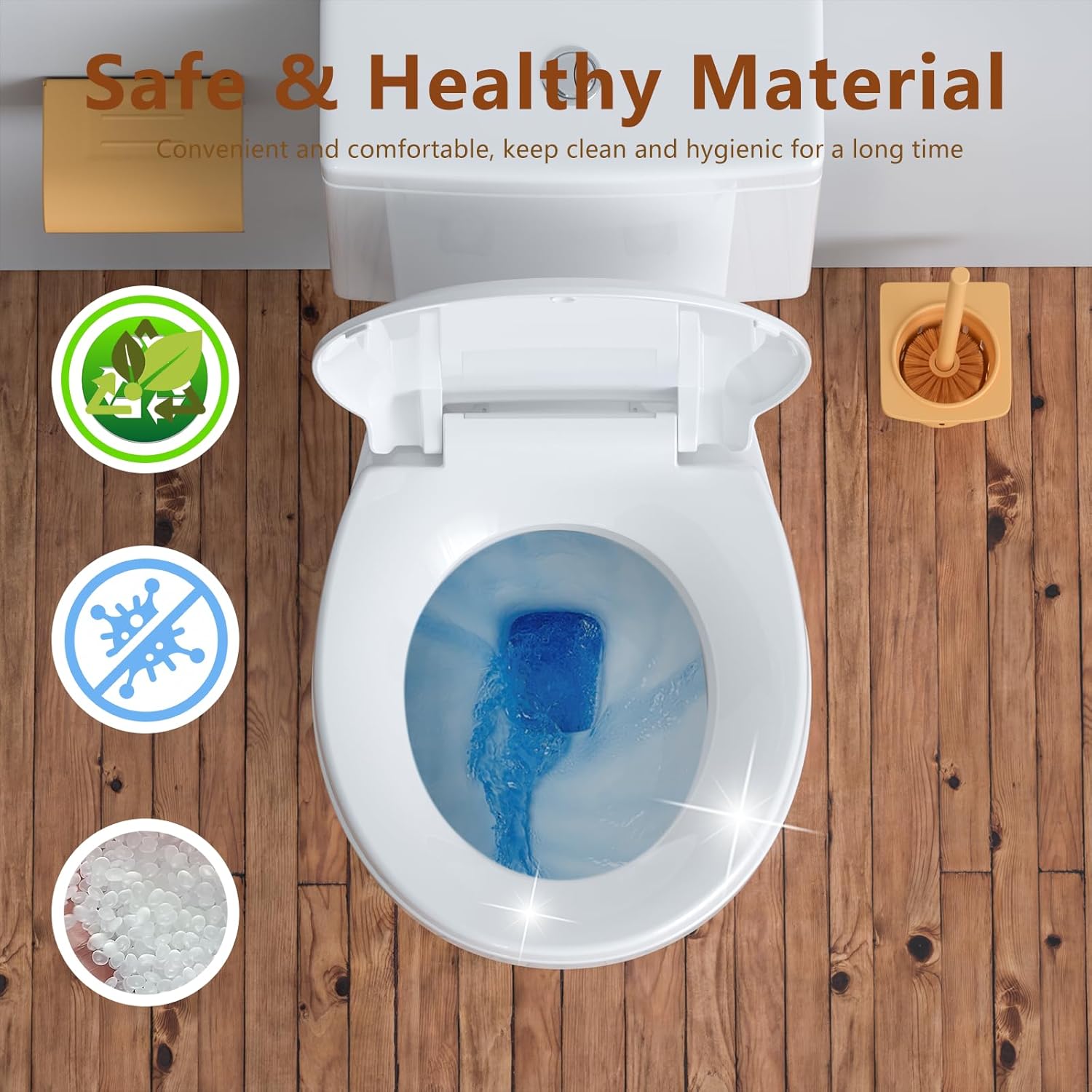 Aünsffer Toilet Seat Plastic White, Round Toilet Lid 16.5 inch, Round Shape Soft Close, Ergonomic Design, Comfort and Safe, Never Loosen