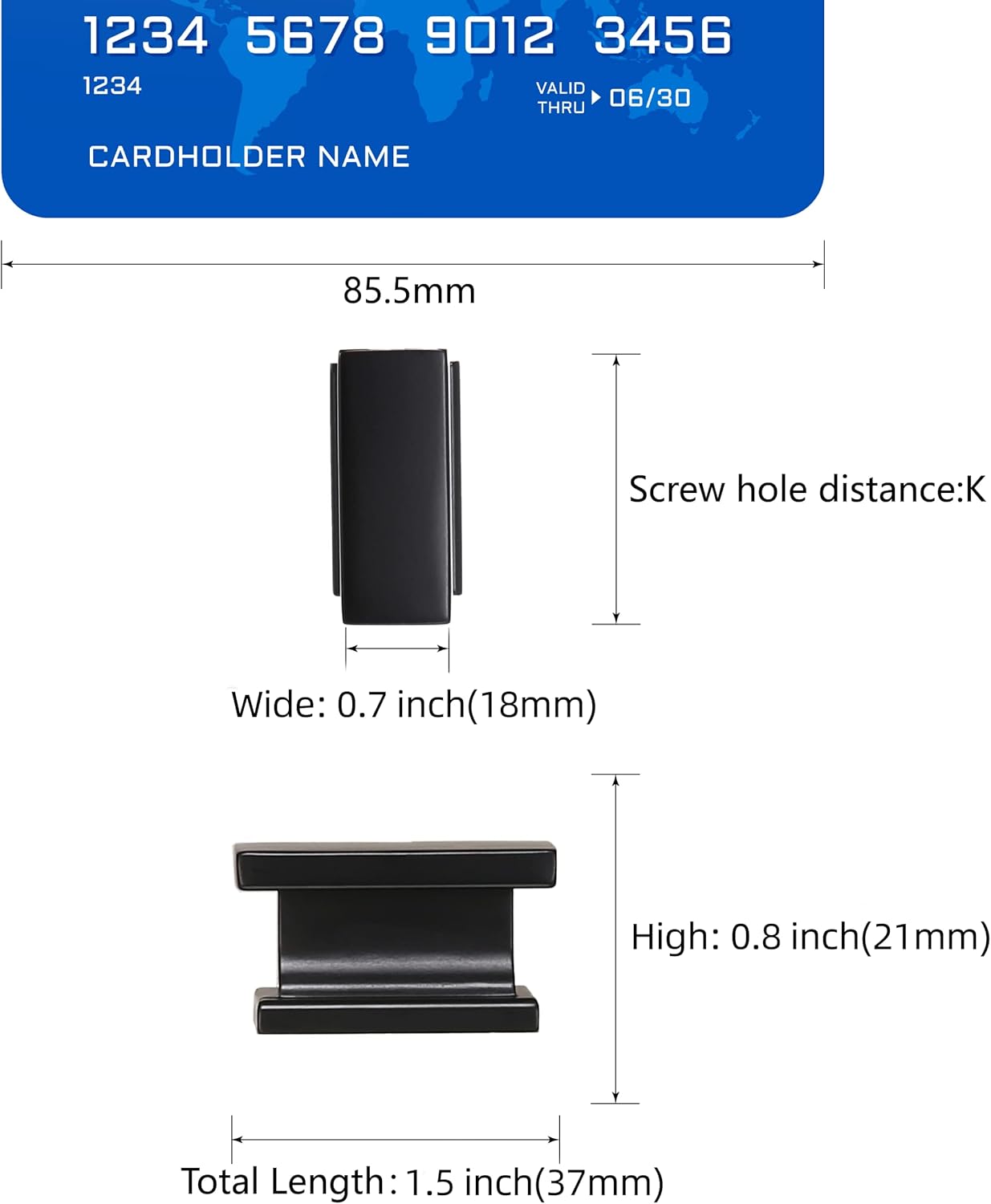 COTYKILEY 10 Pack Drawer Pulls Matte Black Kitchen Cabinet Knobs Solid Round Drawer Knobs Dresser Knobs Cabinet Hardware Zinc Black