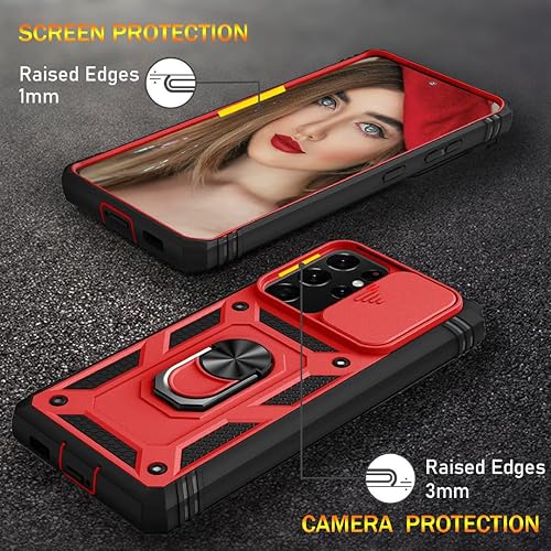 Miniatura 6 de Jeylly Funda para Galaxy S21 Ultra con soporte, funda para Galaxy S21 Ultra 5G con protección de lente de cámara deslizante, grado militar, a prueba