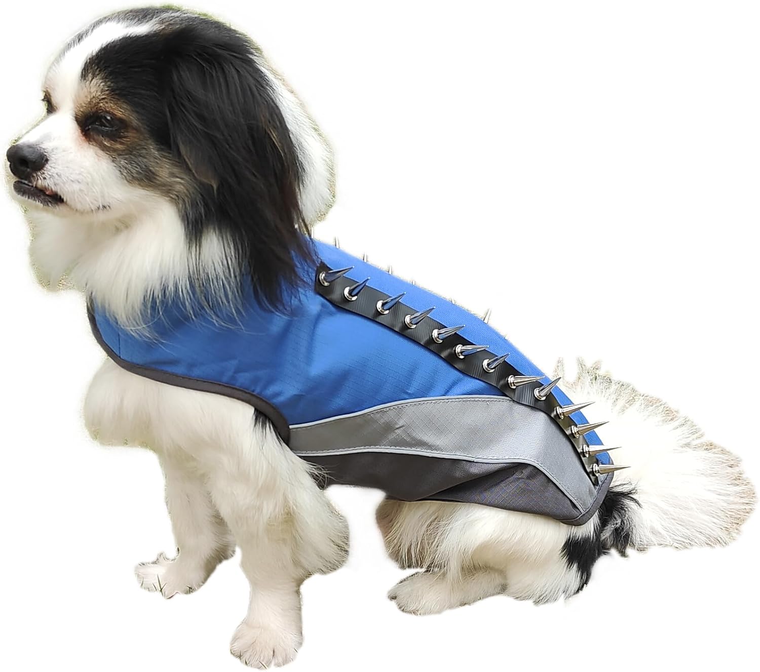 Spike Dog Vest Dog Harness Reflective Dog Jacket with Spikes Waterproof Dog Coat Spike Dog Harness Pet Dog Protection Coats Cool Spike Jacket Vest for Small Medium Large Dogs Navy Blue Large