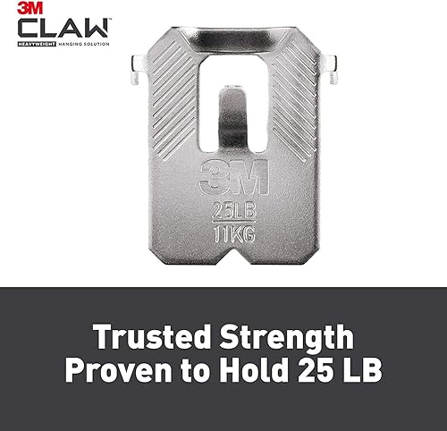 Miniatura 2 de 3M CLAW - Ganchos para cuadros de yeso con capacidad para 25 libras y tiras Command para colgar cuadros, mediano, blanco, 16 pares