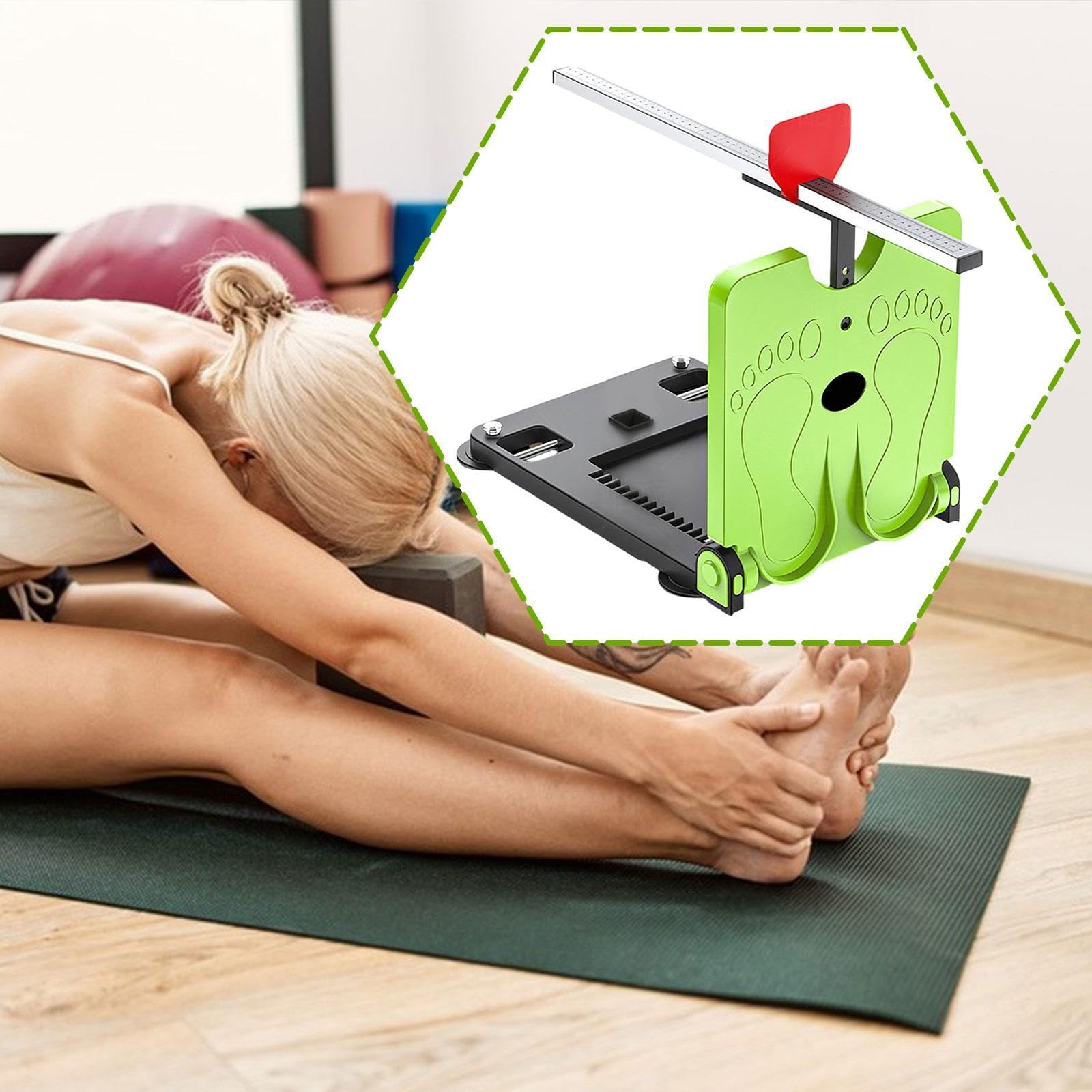 Milageto Medidor de flexibilidad para Sentarse y alcanzar, de medición de flexión hacia para Ejercicios en casa para Adolescentes, Verde