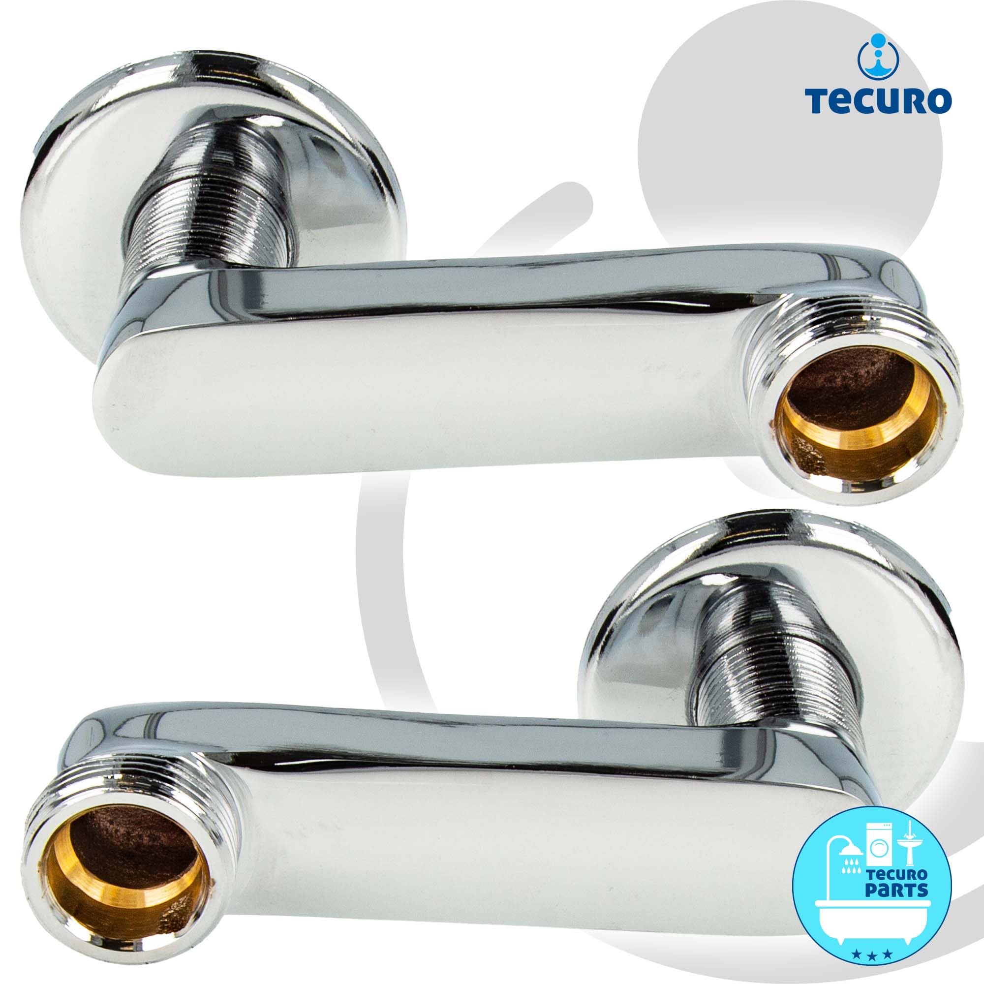 Lujoso tecuro S-conexión para 80 mm para pared grifos, 2-unidades