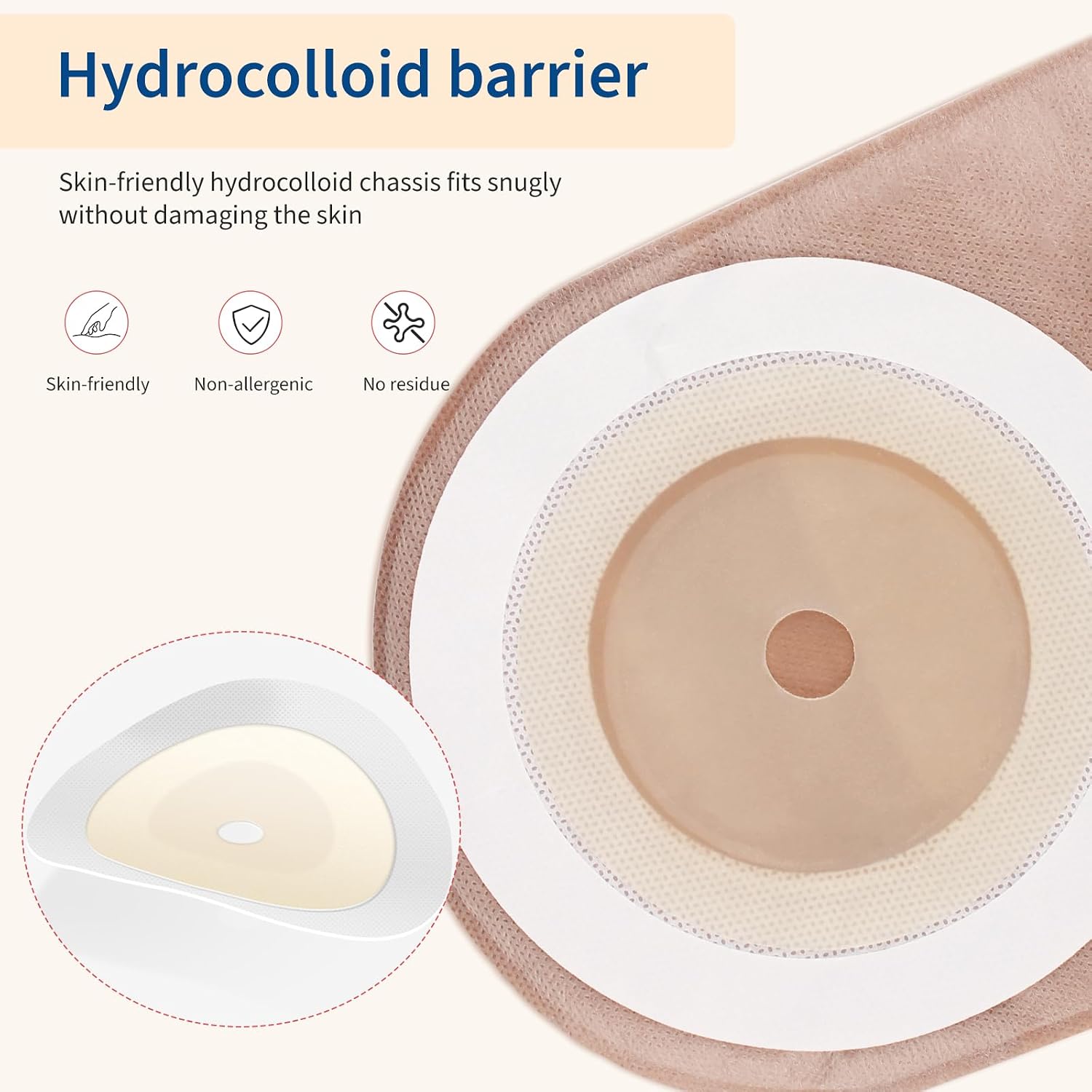 DERAYMI 20 PCS Colostomy Ostomy Bags with Air Exhaustion | One-Piece Drainable Ostomy Supplies Bag for Ileostomy & Stoma Care | Gentle Hydrocolloid Barrier 65 Max