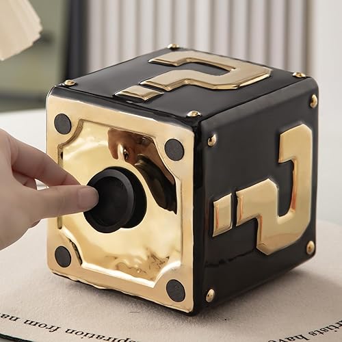 Vista 38 de Yundu Alcancía de cerámica para adultos debe romperse para abrir, banco de monedas genial para niños, alcancía divertida para niñas y niños, caja