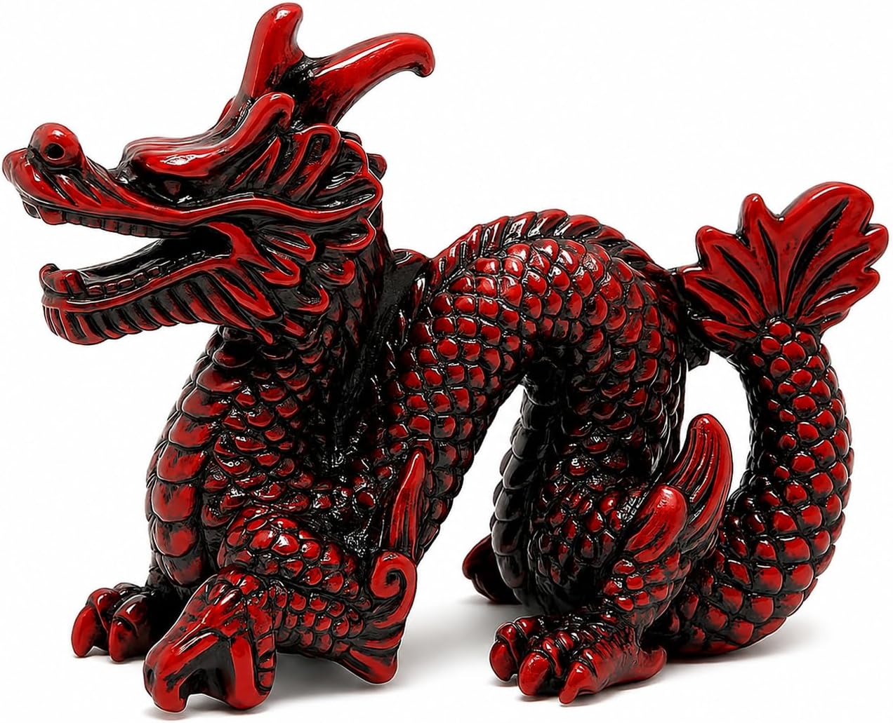 JRose Collections Red Money Dragon Feng Shui Chinese Lucky Charm for Prosperity 7.5cms High (JR1068)