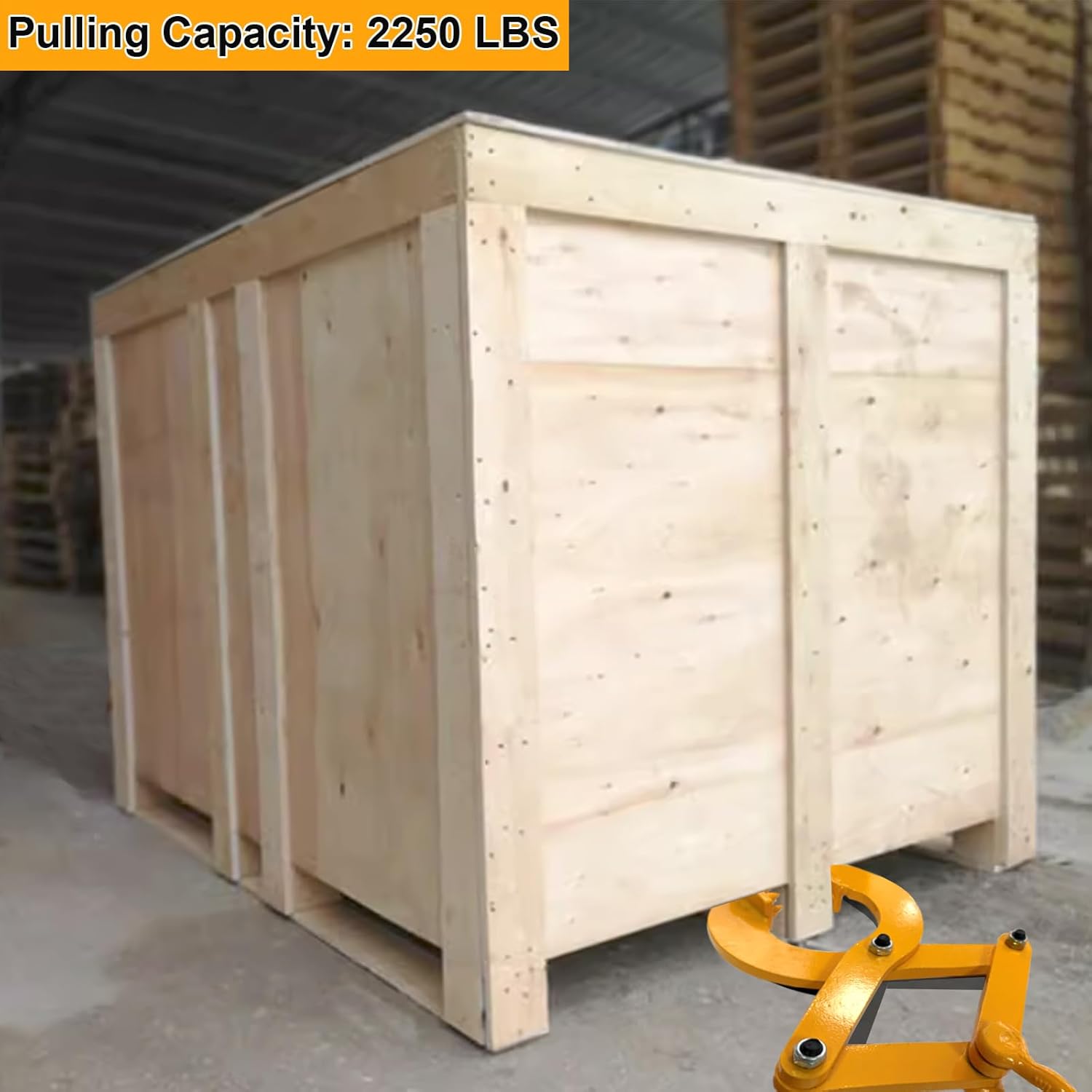 2250lbs Pallet Puller Clamp Heavy Duty Steel Single Scissor for Pulling Pallets, Woods, Trees, 5.5 Inches Bigger Jaw Opening Pallet Grabber