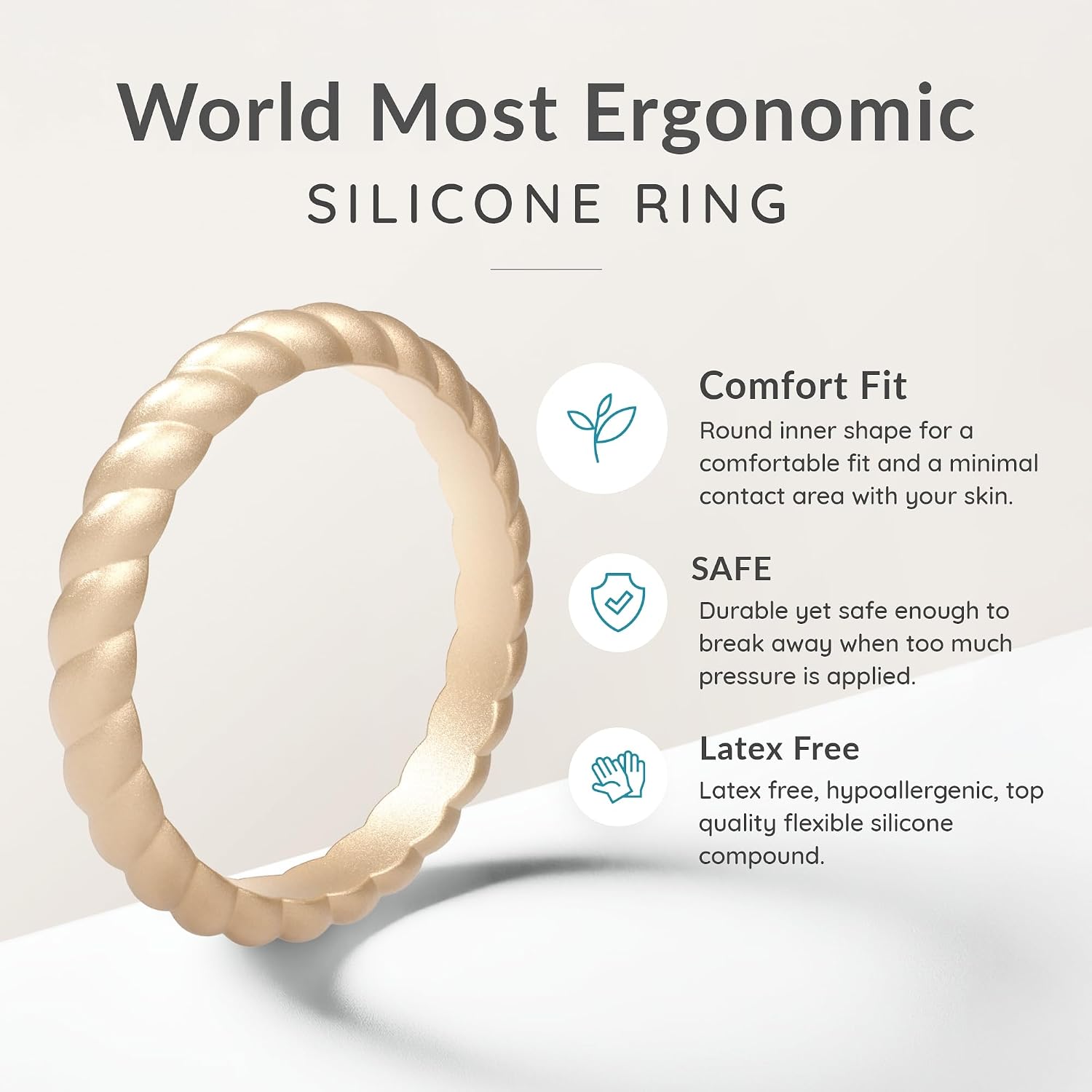 ThunderFit Womens Thin Swivel Silicone Wedding Bands, Stackable Rubber Engagement Rings 2.5mm Wide 2mm Thick - 1/4/8/10/12 Variety Multipack image 5