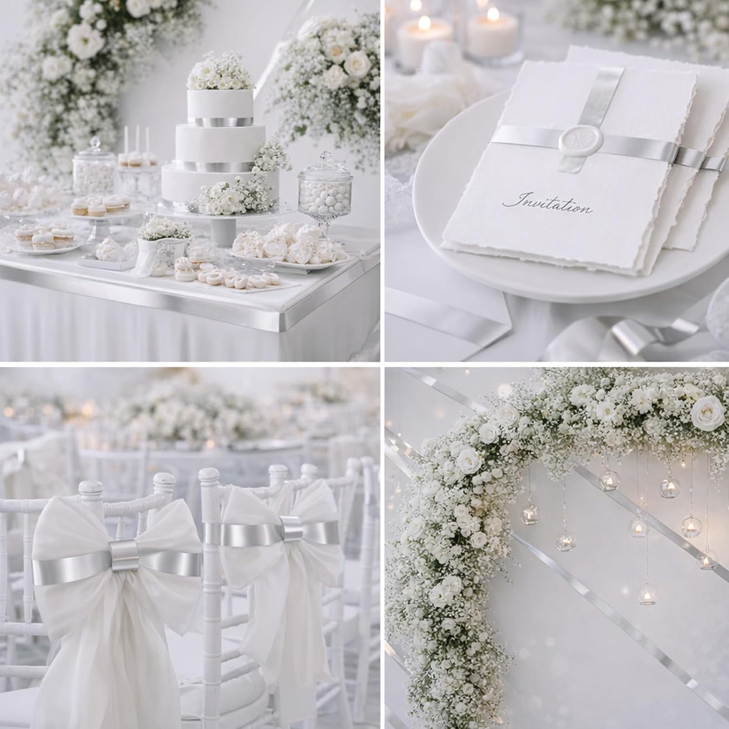 Metallic Tape Mirror Tape Duct Tape DIY Decorative Tapes, 2.4 Inches x 55 Yards (Silver)