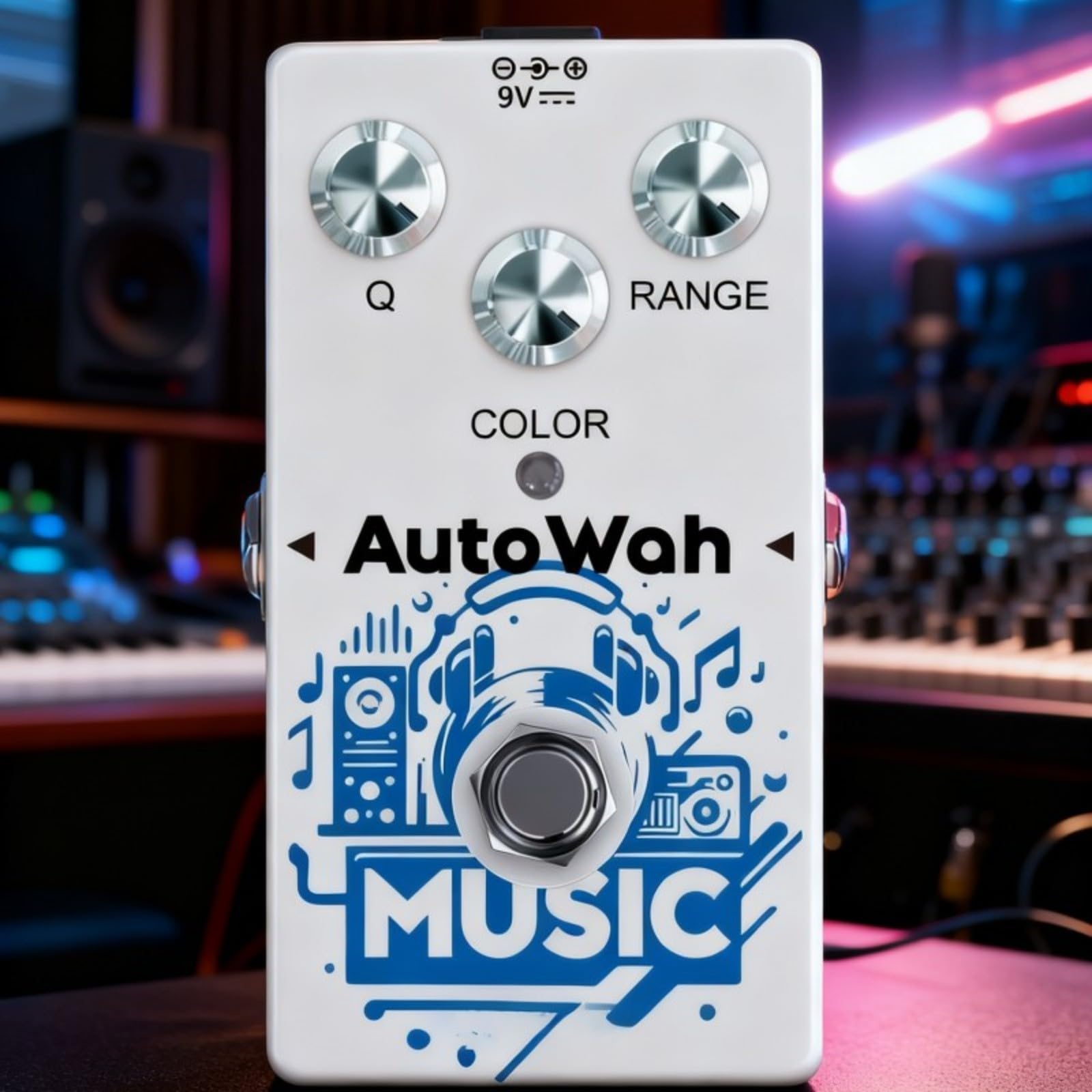 Auto Wah Pédale d'effets pour guitare Rowin RE-08 avec boîtier en alliage de zinc et bypass, offre des tonalités vintage funky pour guitaristes et basses sur scène ou en studio