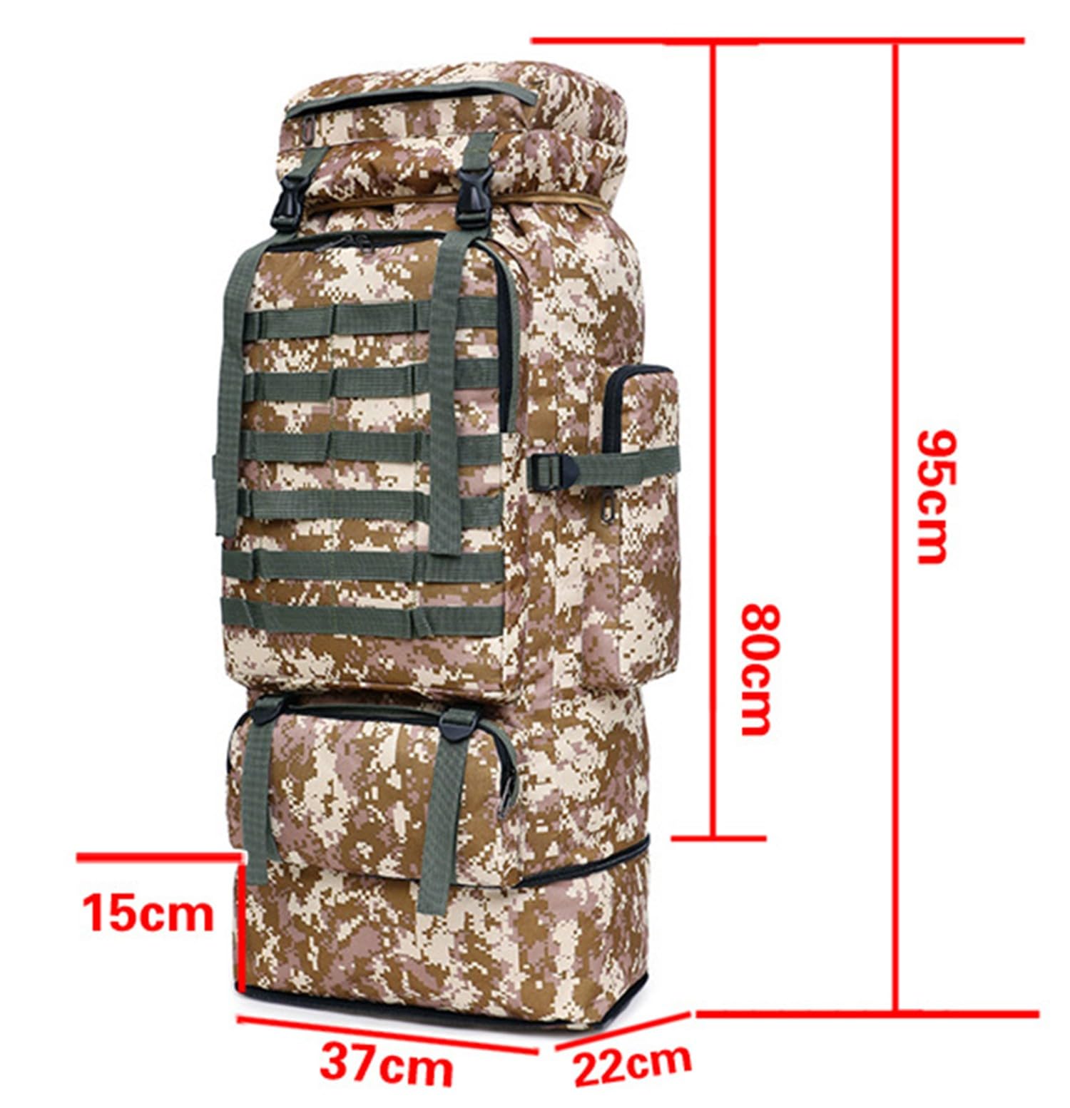 Zaino Tattico Militare Resistente Da 100 Litri Di Campeggio Zaino Da Viaggio Per Sport All'aria Aperta Di Grande Capacità Per Caccia Viaggi Di Lavoro Arrampicata Pesca Alpinismo,Escursionismo E