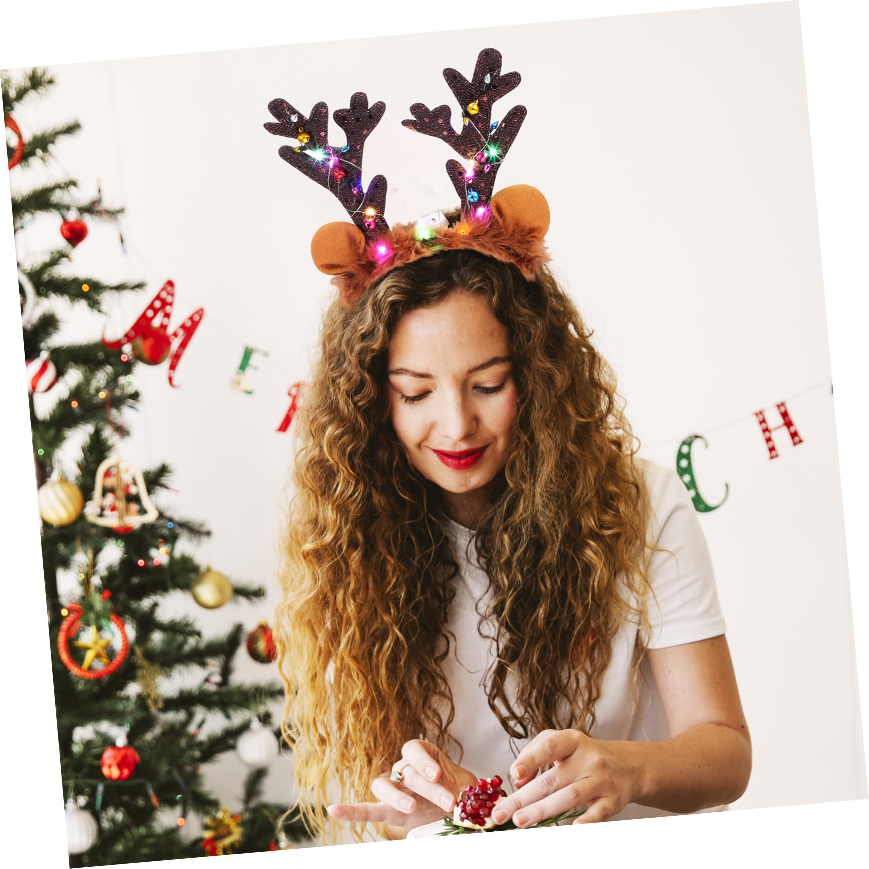 ibasenice 3pièces Bandeaux Renne Noël Accessoires De Tête Adorables pour Fête Cosplay Confortables Et Légers Décorations De Noël