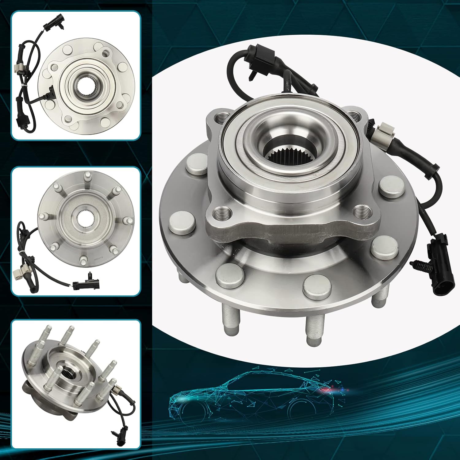 IRONTEK Front Wheel Hub and Bearing Assembly 515058 4WD 4X4 Compatible for Chevy 99-06 Silverado Avalanche Suburban; for GMC Sierra Yukon 1500HD/2500/2500HD; for Hummer 03-07 H2; 8 Lugs 1PCS