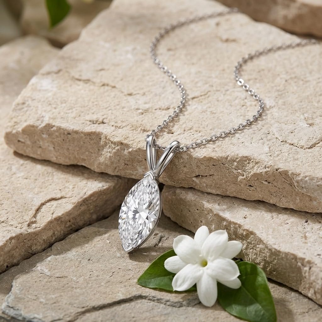 10K 14K 18K Gold Solitaire Moissanite Necklace, Customizable 1-10 Carat, Solitaire Moissanite Pendant Necklace Jewelry Gifts for Women Wife Mother