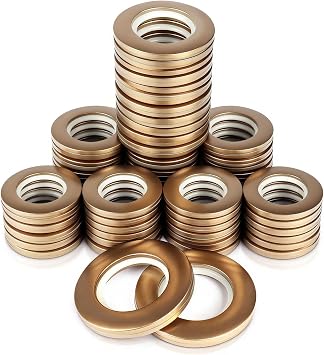 WICHEMI 50PCS Curtain Grommets 1-9/16" 40mm Inner Diameter Plastic Curtain Rod Rings Nanoscale Low Noise Shower Curtain Drapery Rings Matte Coffee