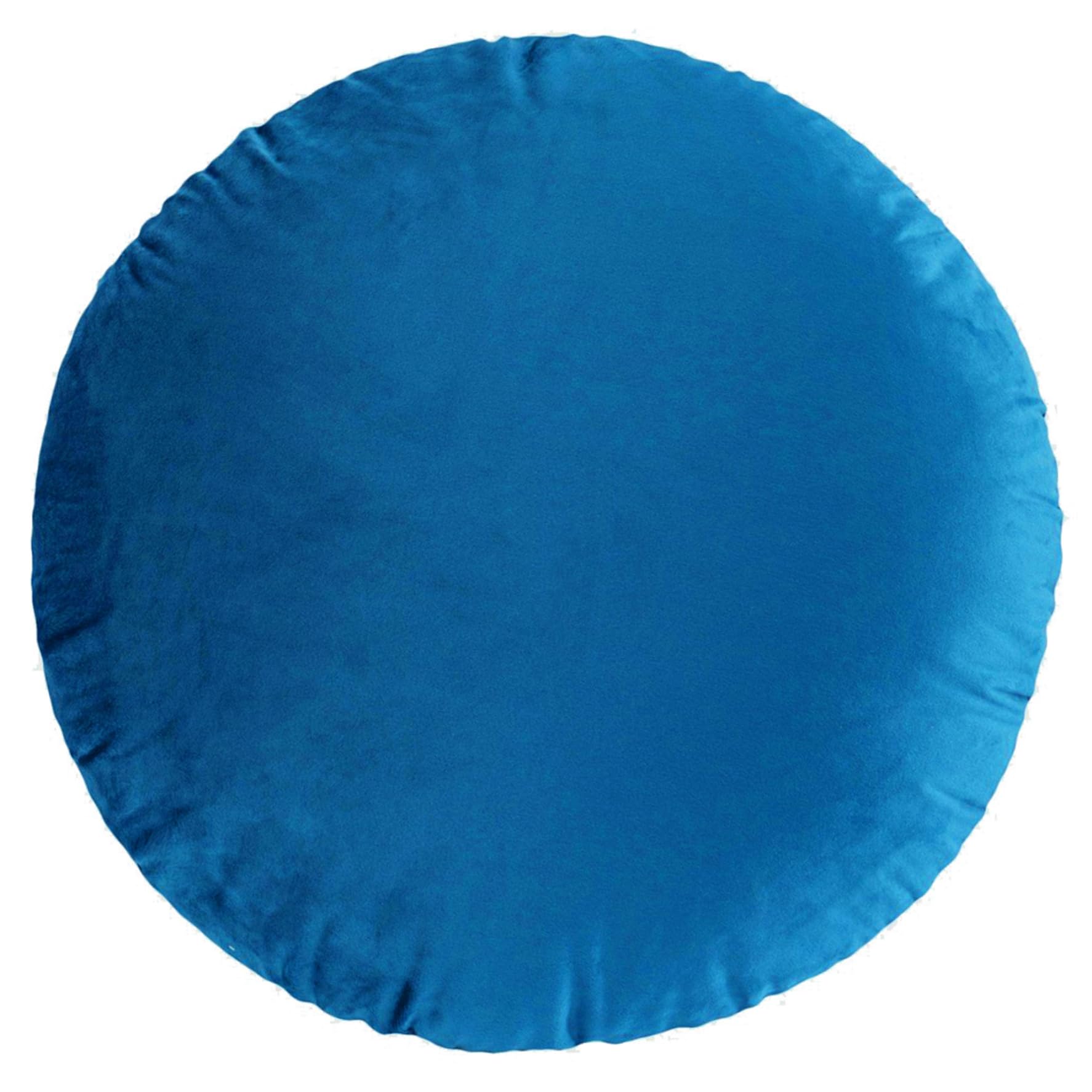 NASSMOSSE Round Throw Pillow Covers, 18 * 18 inch Decorative Pillow Case Soft Warm Velvet Pillowcase Farmhouse Boho Cushion Covers for Sofa Living Room Bed Home Decor (Blue)
