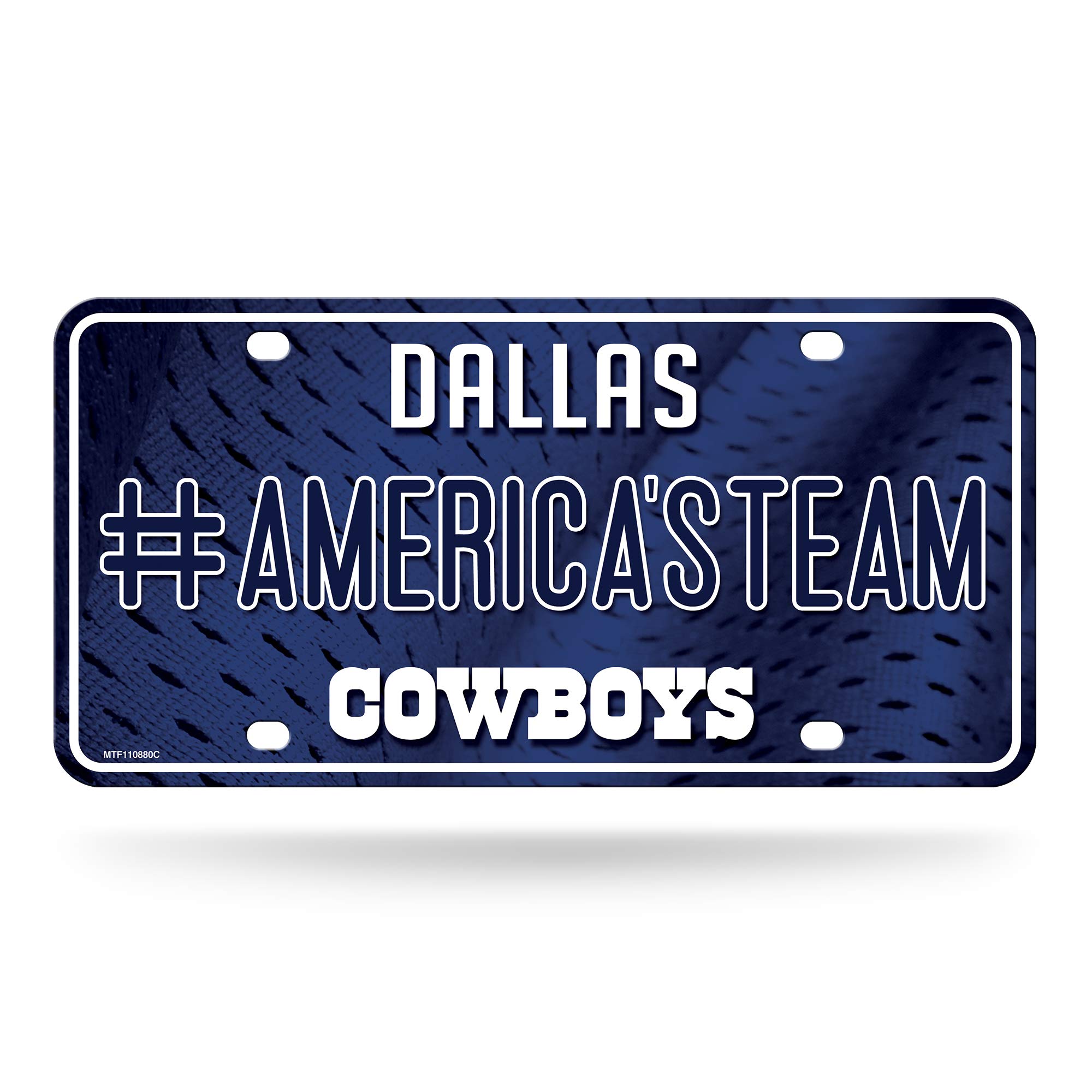 Rico Industries NFL Dallas Cowboys #CowboysNation #1 Fan Metal Auto Tag 8.5