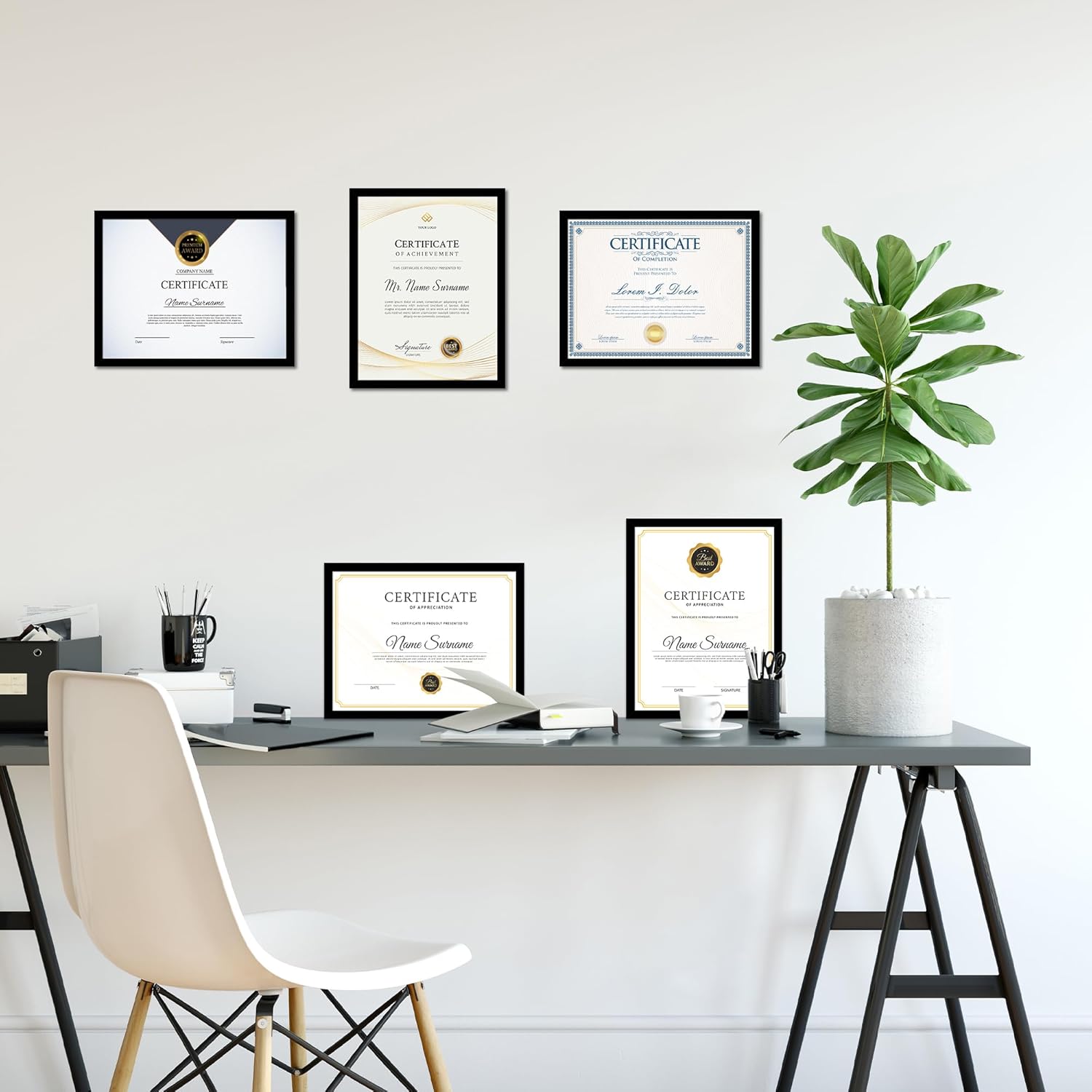 18 Packs 8.5x11 Multi Picture Frames Set, Certificate Frame for Document Diploma Award, Light Weight Bulk 8.5 by 11 Frames For Wall Hanging and Table, Black