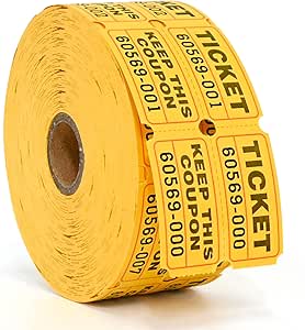 Amazon.com: L LIKED Raffle Tickets Double Rolls 1000 per Roll 50/50 ...