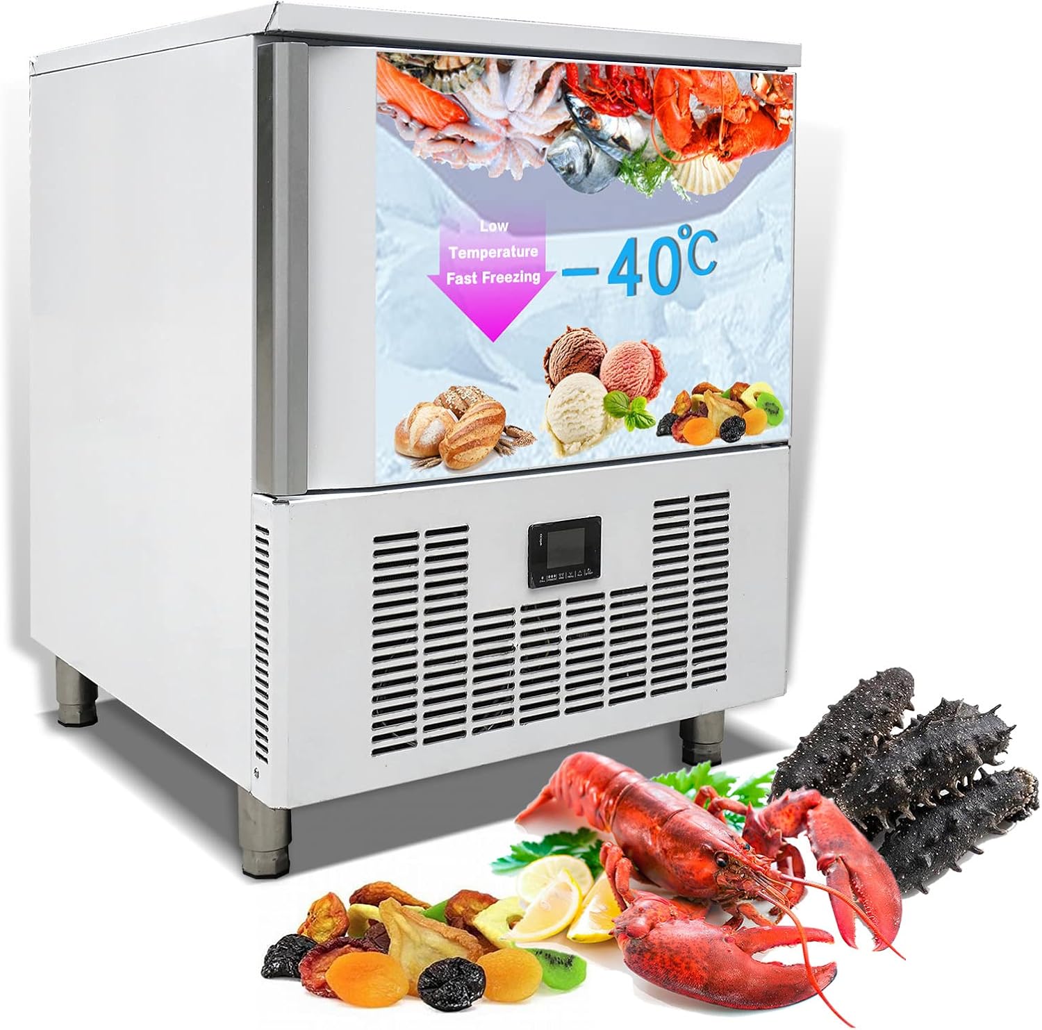 Kolice Commercial 5 Trays Blast Chiller, Chest Freezer, Batch Freezer for Restaurant, Hotel, School, Bakery, Canteen to Freeze Dough,Pastry, Hard Ice Cream, Chicken, Fish & Dessert, 40F"