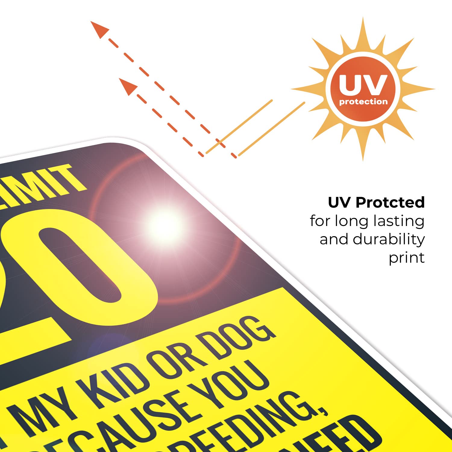 Hit My Kid Or Dog Because You were Speeding You Wont Need A Lawyer 18x24 Inches, Rust Free .063 Aluminum, Fade Resistant, Made in USA