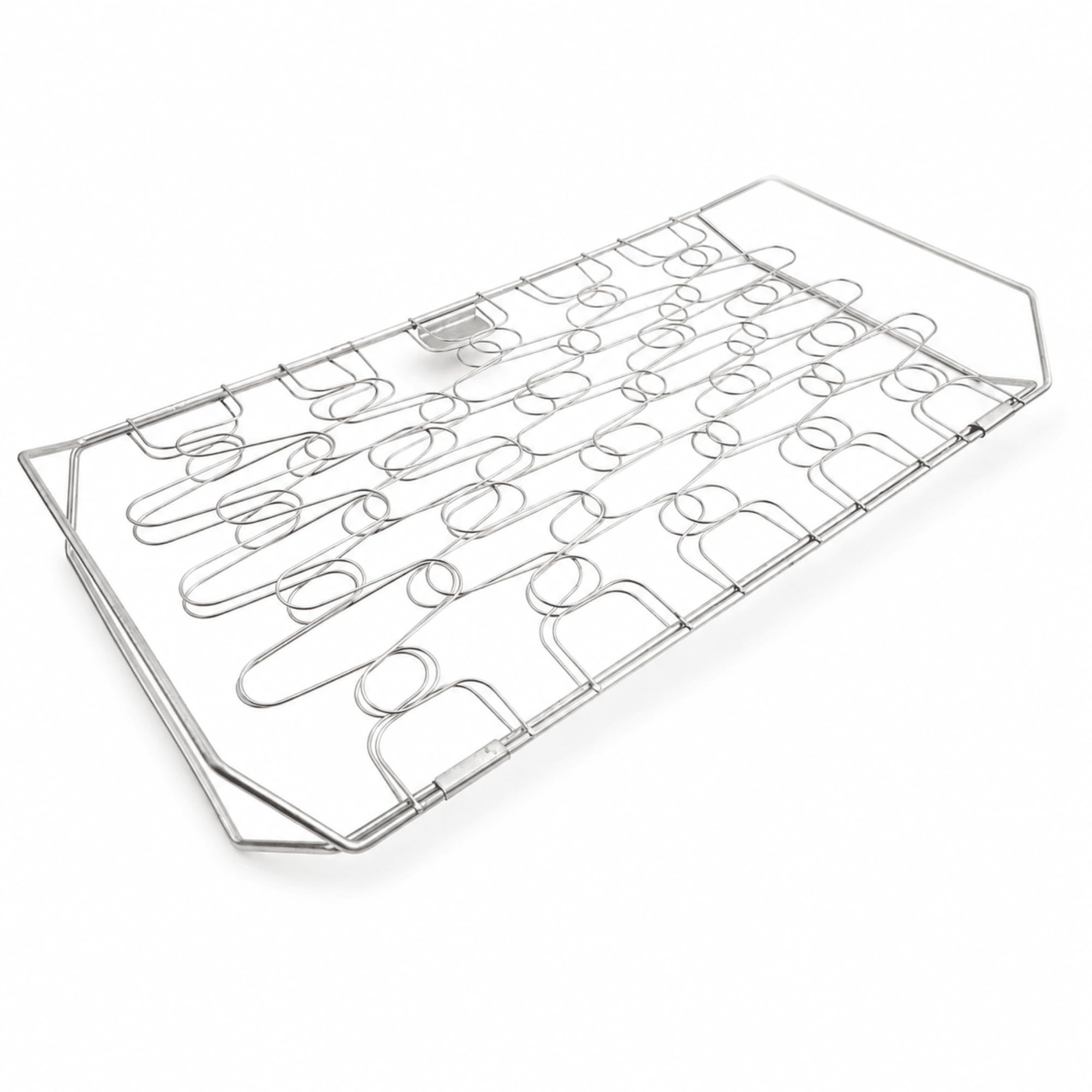 diloy Home Grillkorb für Fisch und Gemüse, Flexibler Fischgrill aus Edelstahl, Doppelkorb für Grill, Einfach zu Wenden, Spülmaschinengeeignet, 45 x 26 cm