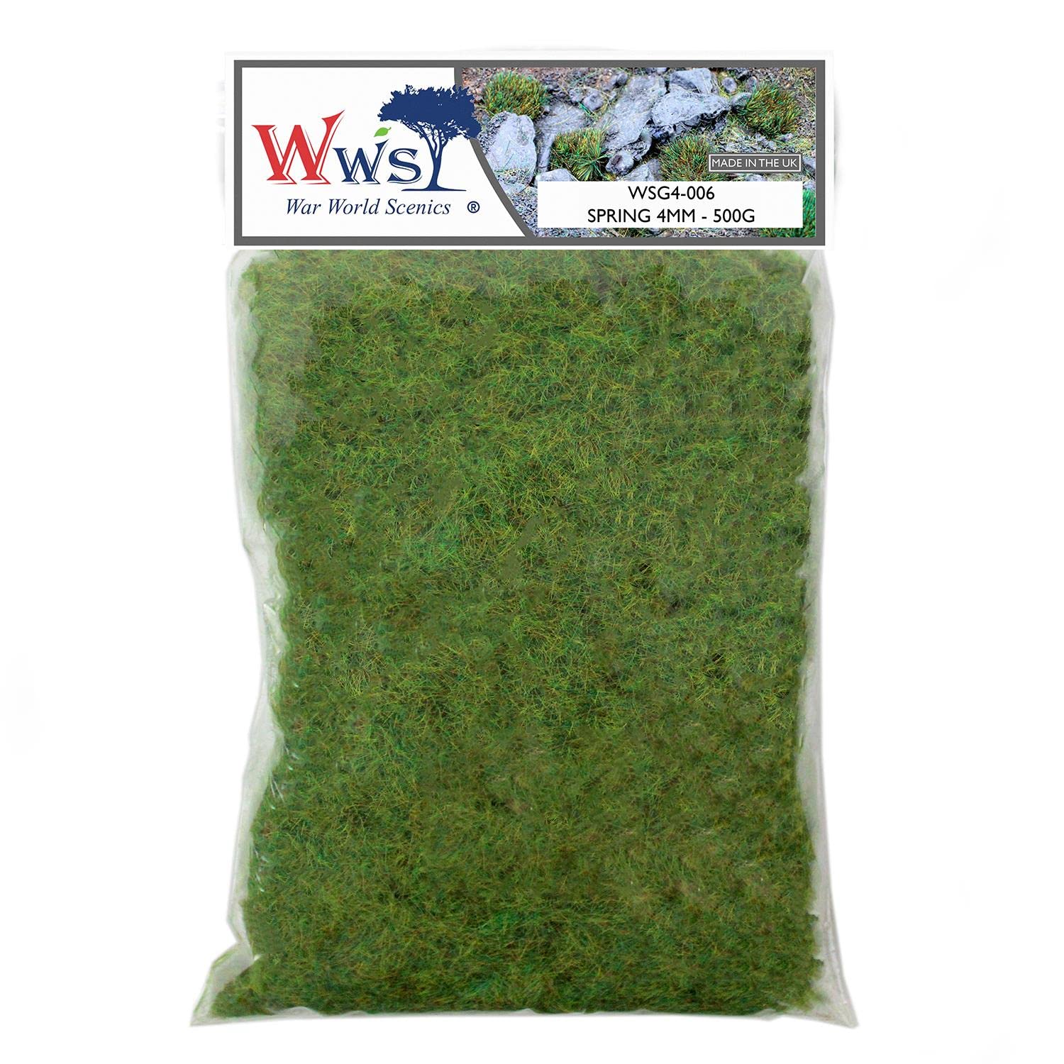 WWS War World Scenics WWScenics | 4mm Frühling Statische Grasfasern | 500g | WSG4-006 | Streugras für Modellbahn und Modellbau