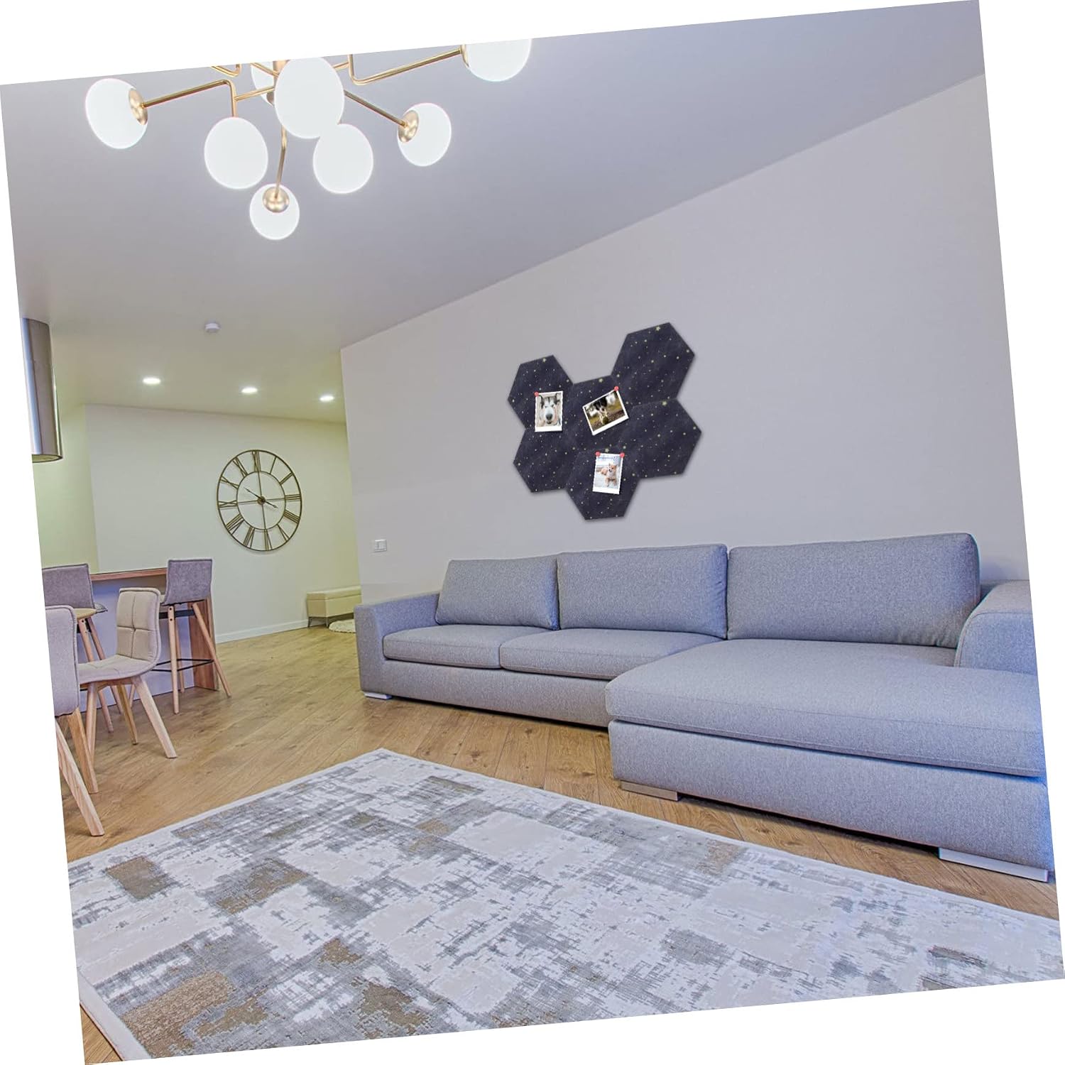 6pcs Hexagon Felt Board Tile Memo Board Pin Safe and Odorless Felt Great for Boys and Girls Room