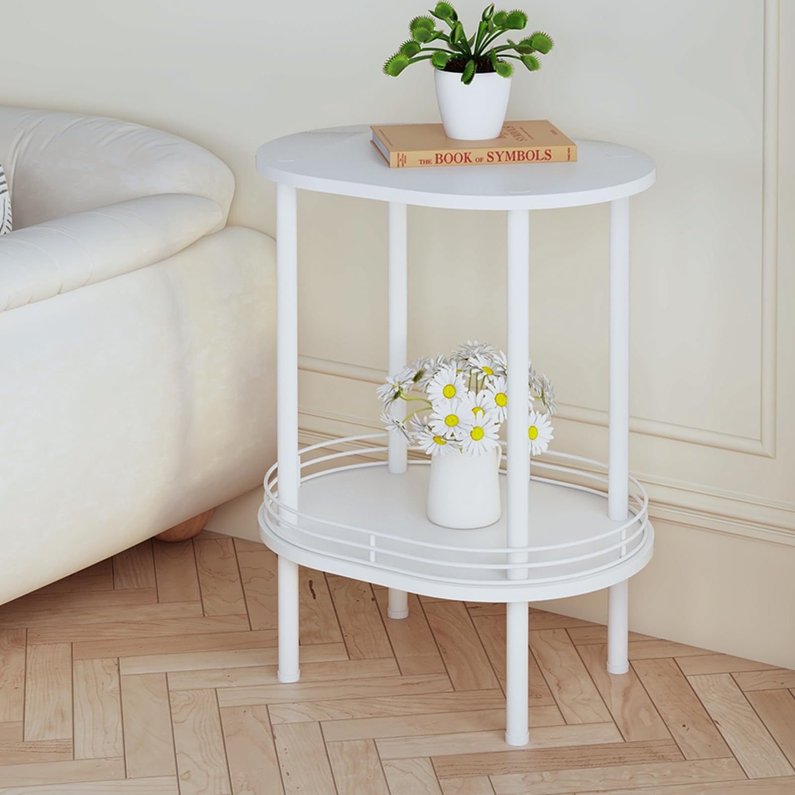 Amazon.com: Funecy Round End Table with Storage for Living Room, Modern ...