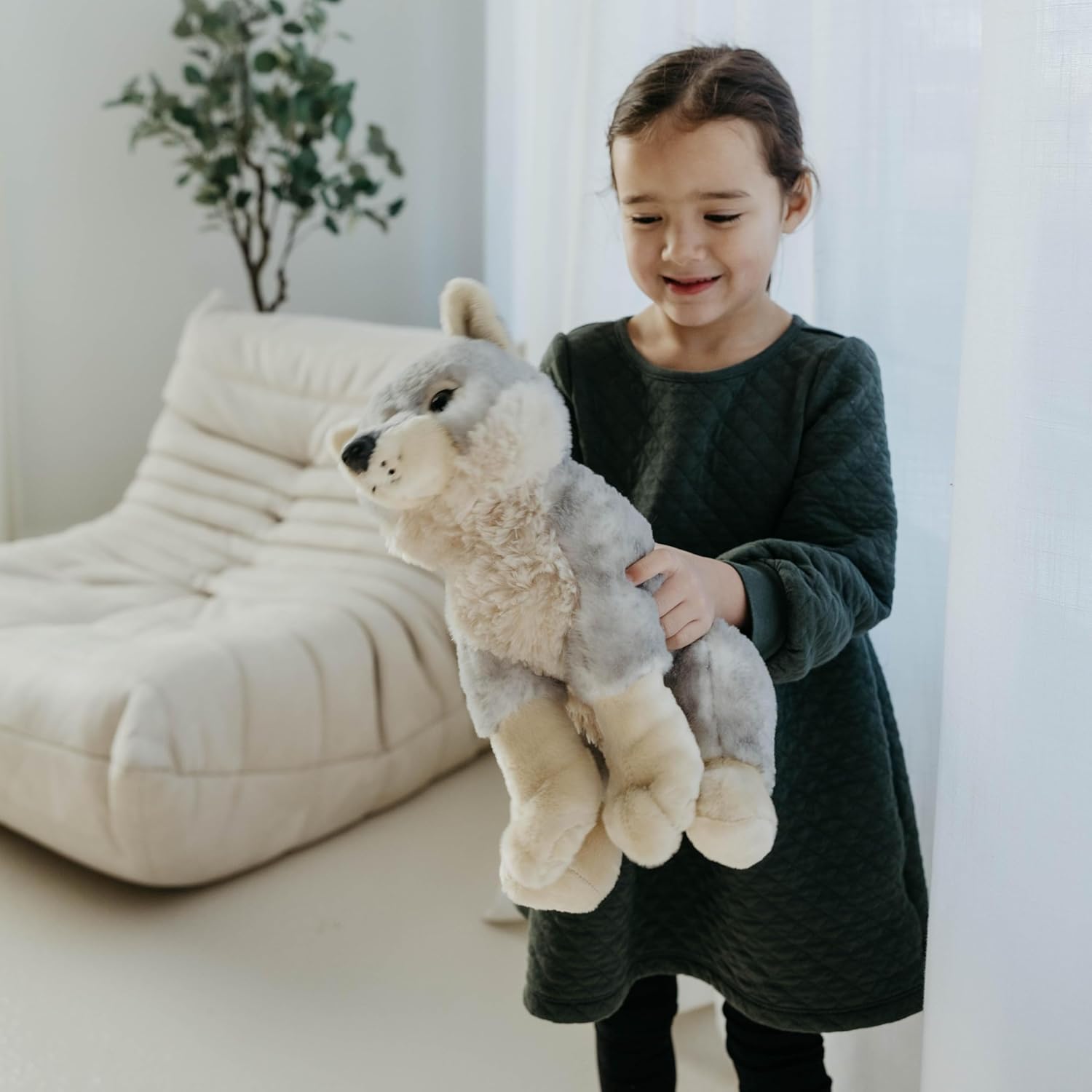 The Petting Zoo Wolf Stuffed Animal, Gifts for Kids, Wild Onez Zoo Animals, Grey Wolf Plush Toy 12 inches - Image 4