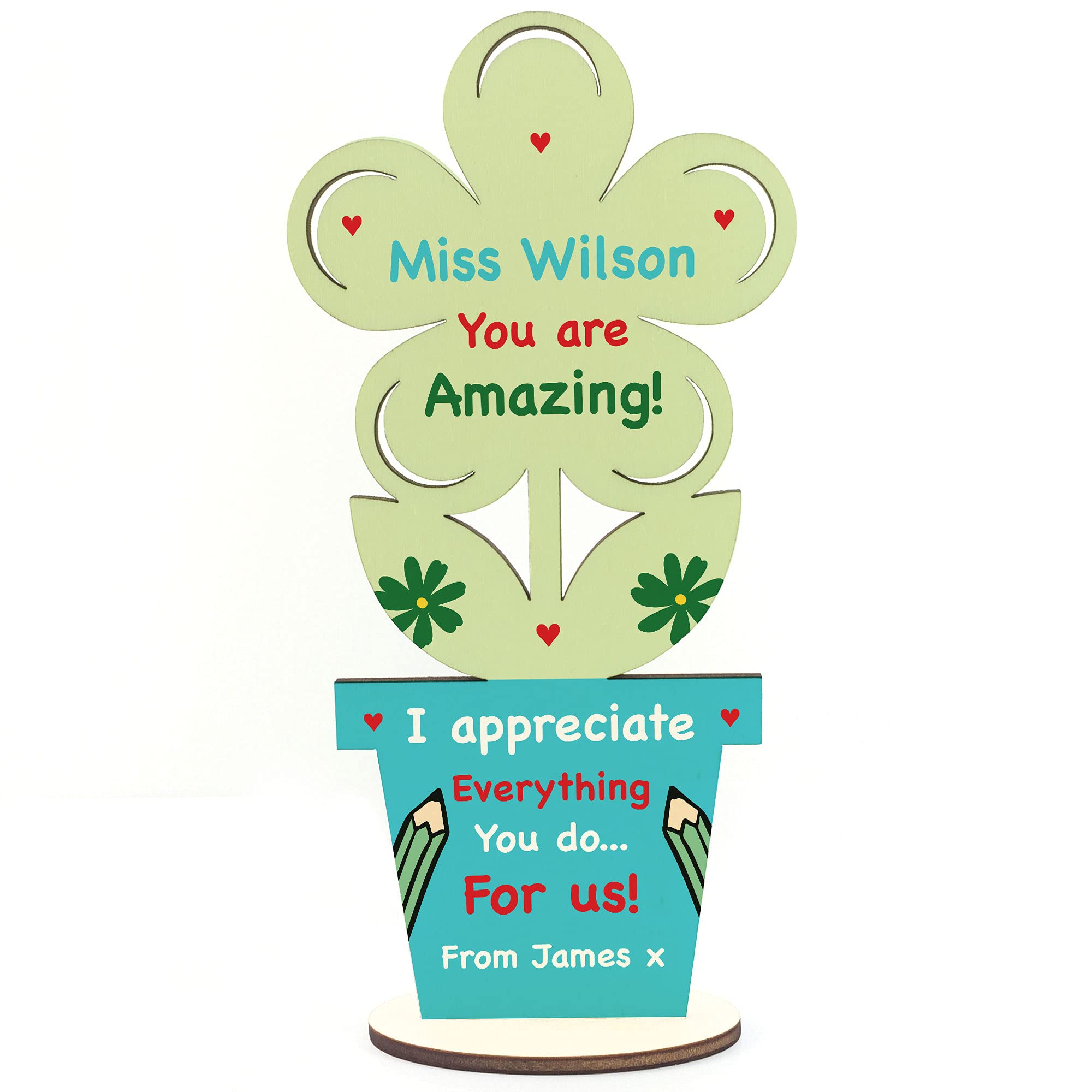 Thank You Gifts For Teacher Leaving Nursery School Gift Personalised Keepsake