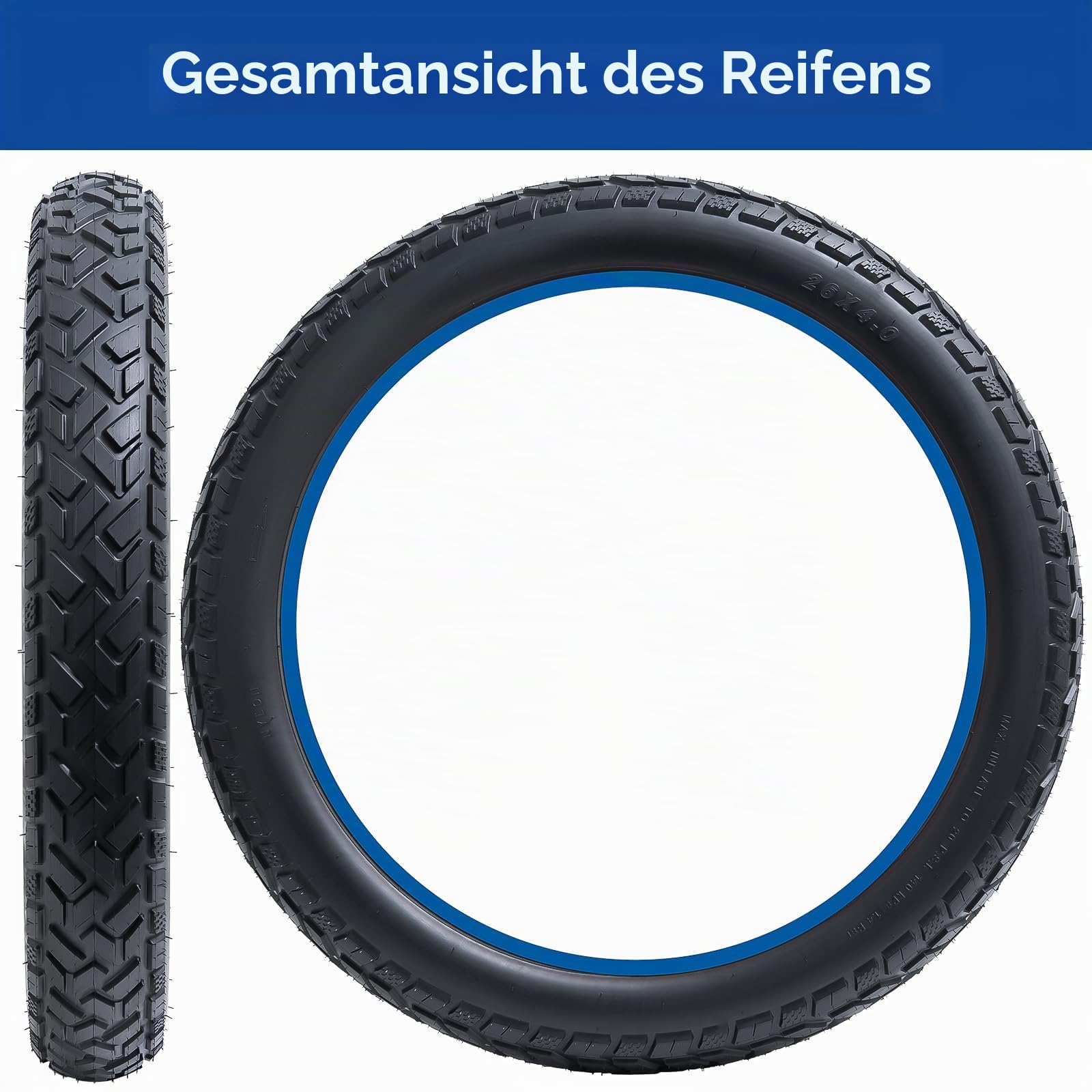 26x4.0 Reifen 100/102-559 Fahrrad Mantel, 26 Zoll Fat Fahrradreifen Faltbar passend für 26x3.80 26 x 4.0 MTB/City/Rennrad Fahrrad Reifen Ersatzrad
