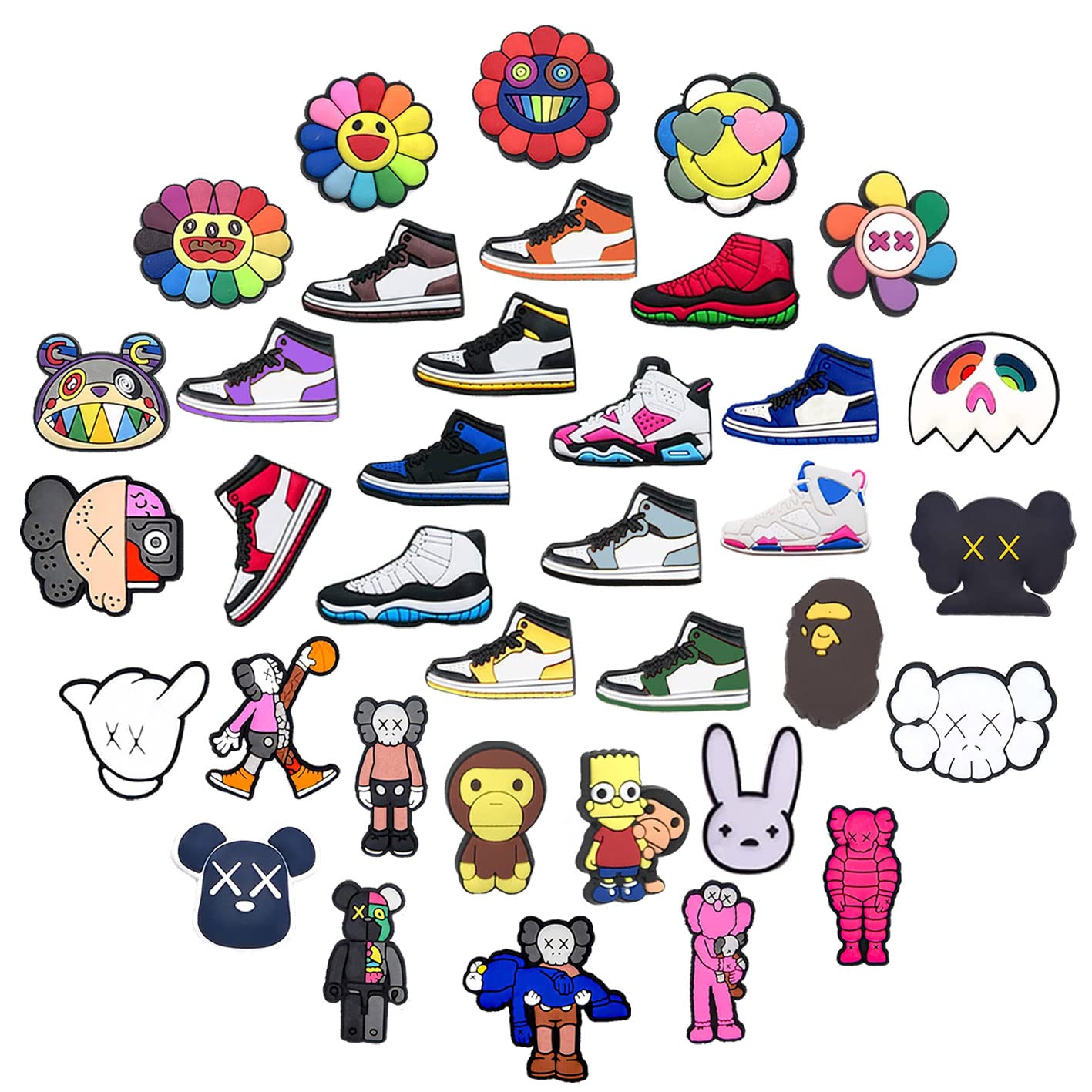 V5DGFJH.B 42 PCS Shoe Charms Decorations Bracelets Wristbands Accessories Daily Decoration Birthday Festivals Gifts Party Favors for Boys Girls